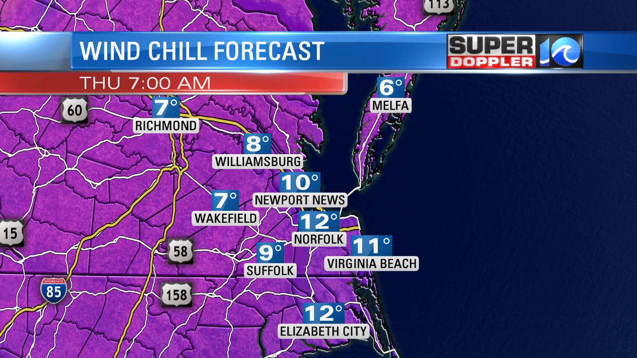 WIND CHILLS THURSDAY MORNING