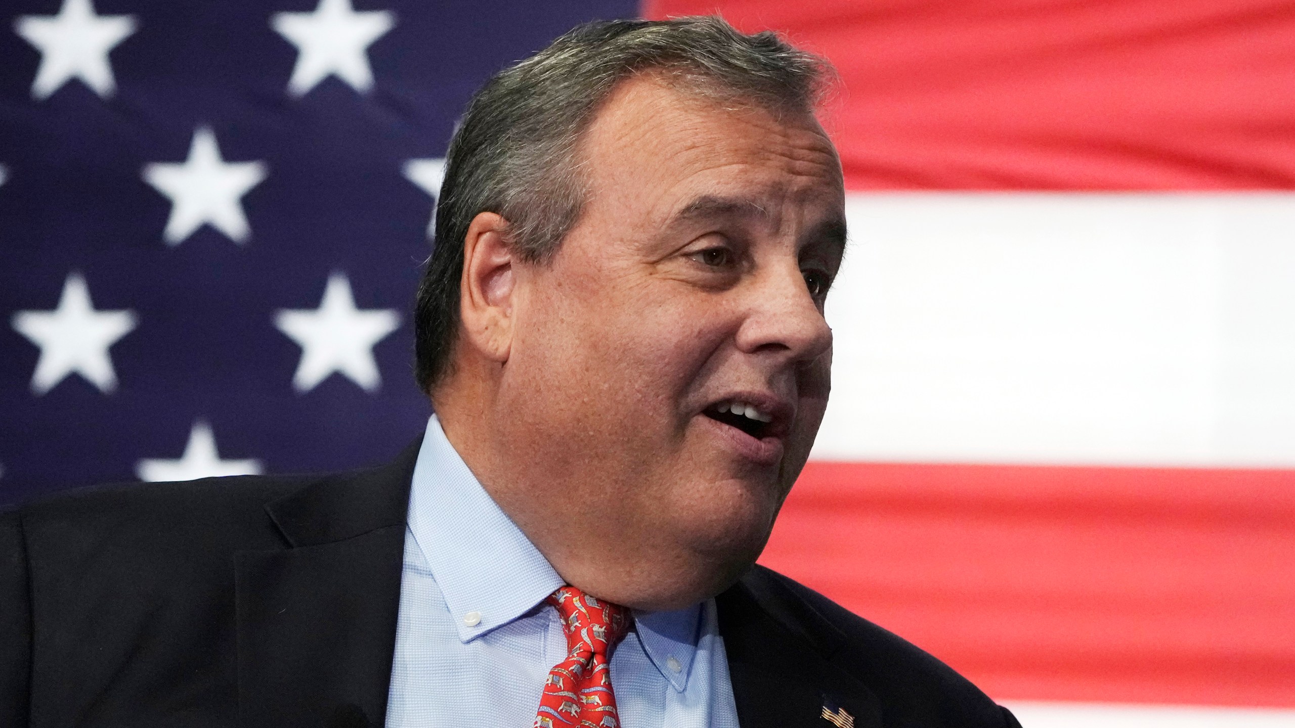 Republican Presidential candidate former, New Jersey Gov. Chris Christie smiles during a gathering, Tuesday, June 6, 2023, in Manchester, N.H. Christie filed paperwork Tuesday formally launching his bid for the Republican nomination for president after casting himself as the only candidate willing to directly take on former President Donald Trump. (AP Photo/Charles Krupa)