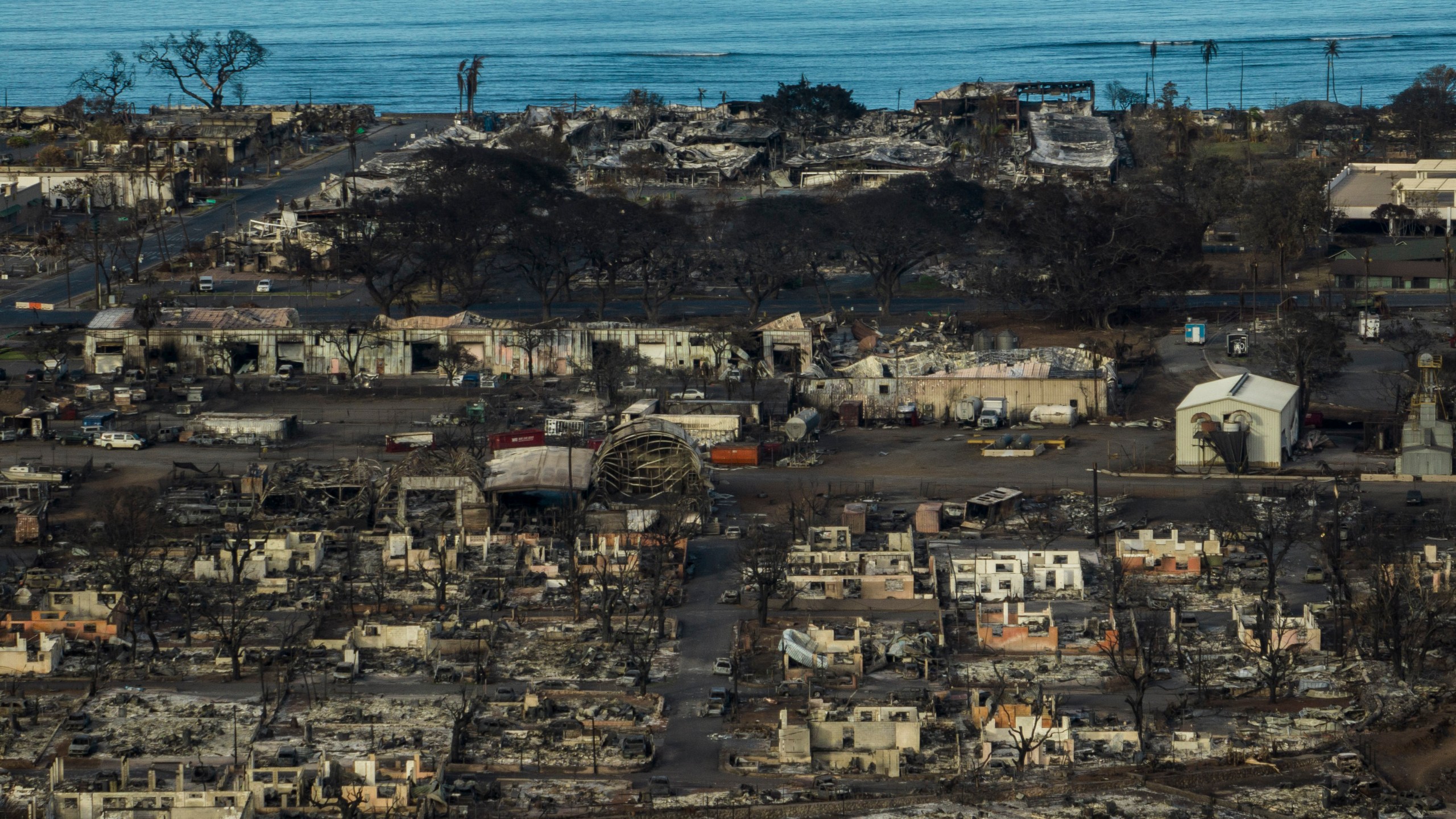 A general view shows the aftermath of a wildfire in Lahaina on the Hawaiian island of Maui, Thursday, Aug. 17, 2023. (AP Photo/Jae C. Hong)