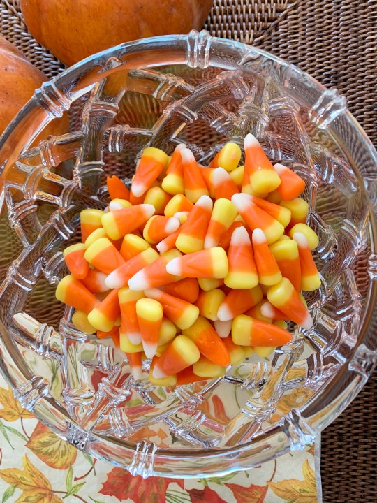 This image shows a bowl of candy corn in Westchester County, N.Y. on Oct. 23, 2023. Cruel joke for trick-or-treaters or coveted seasonal delight? The great Halloween debate over candy corn is on. (AP Photo/Julia Rubin)