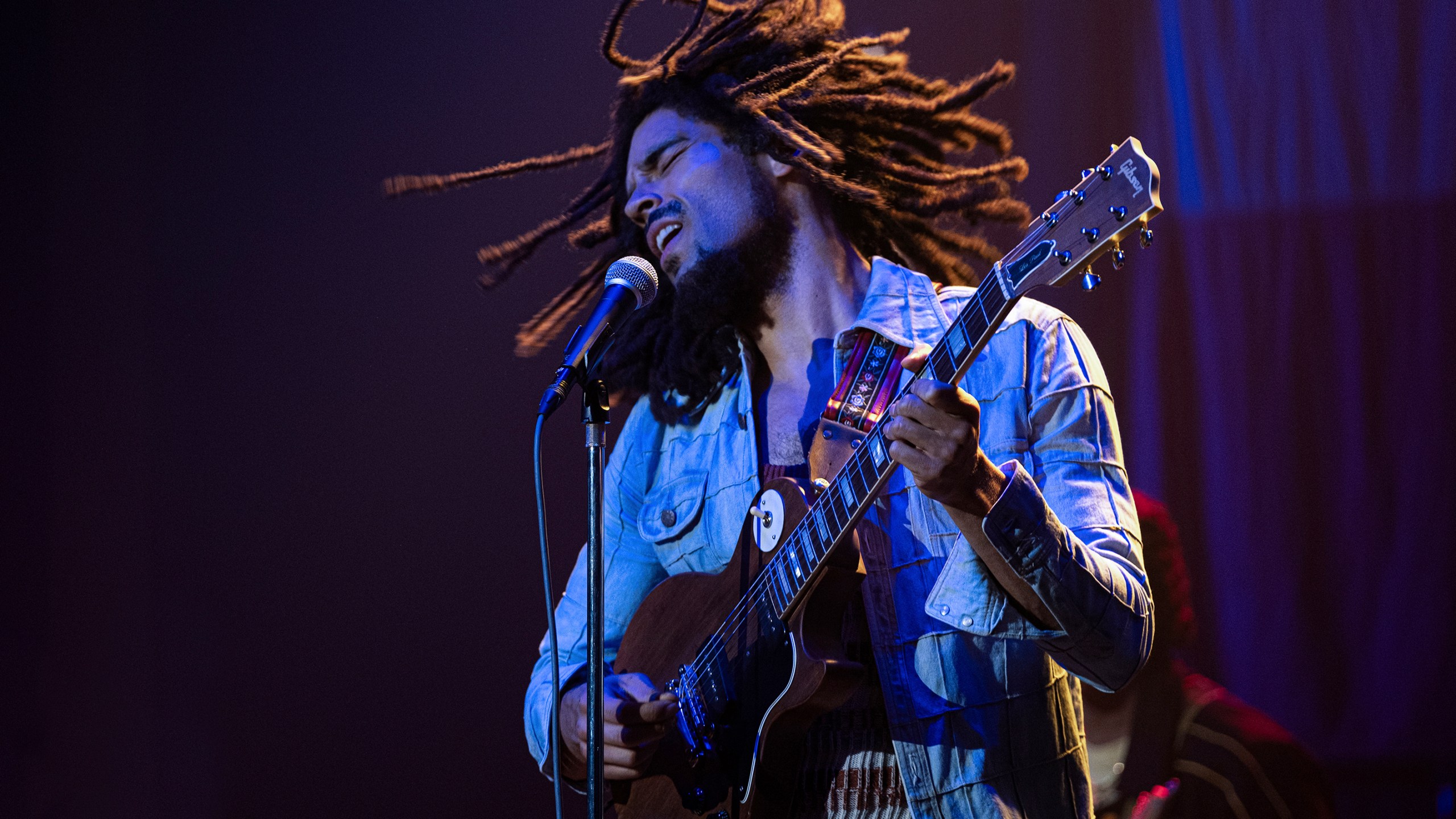 This image released by Paramount Pictures shows Kingsley Ben-Adir in "Bob Marley: One Love." (Chiabella James/Paramount Pictures via AP)