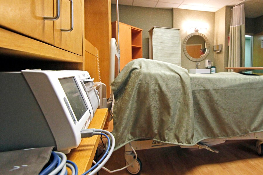 FILE - A single room, fully dedicated maternity room in a hospital maternity ward in Mississippi is seen on Oct. 11, 2012. In 2023, U.S. pregnancy-related deaths fell back to pre-pandemic levels, according to data released by the Centers for Disease Control and Prevention on Thursday, May 2, 2024. (AP Photo/Rogelio V. Solis, File)