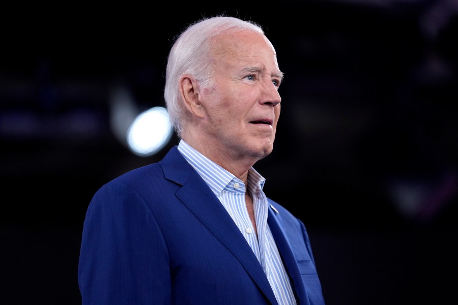 President Joe Biden prepares to speak at a campaign rally, Friday, June 28, 2024, in Raleigh, N.C. (AP Photo/Evan Vucci)