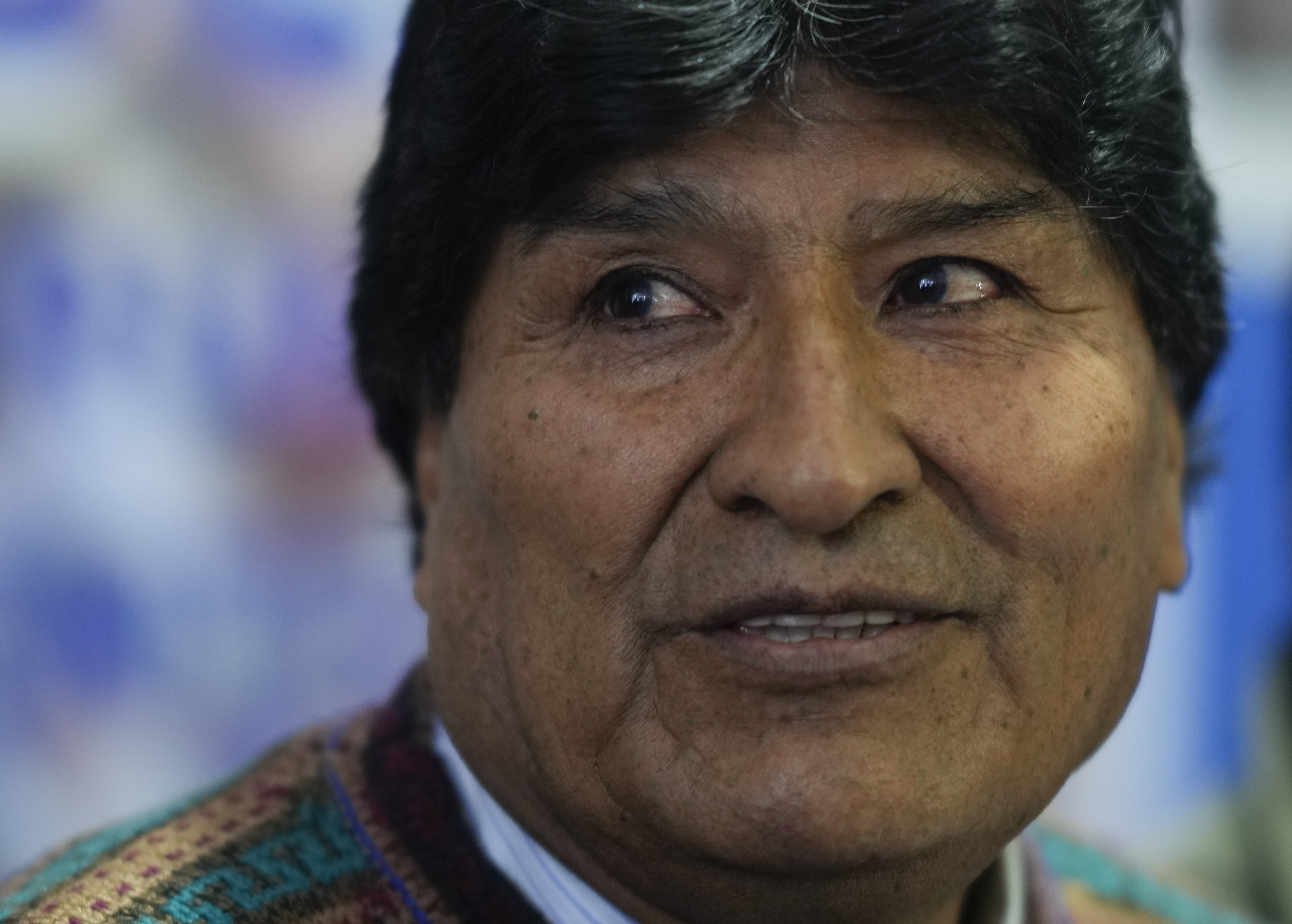 FILE - Evo Morales, former president and current president of the MAS party, gives a press conference in La Paz, Bolivia, April 11, 2024. Morales on Sunday, June 30, 2024 accused his political ally-turned-rival President Luis Arce of deceiving the Bolivian people by staging a “self-coup” the week prior. (AP Photo/Juan Karita, File)