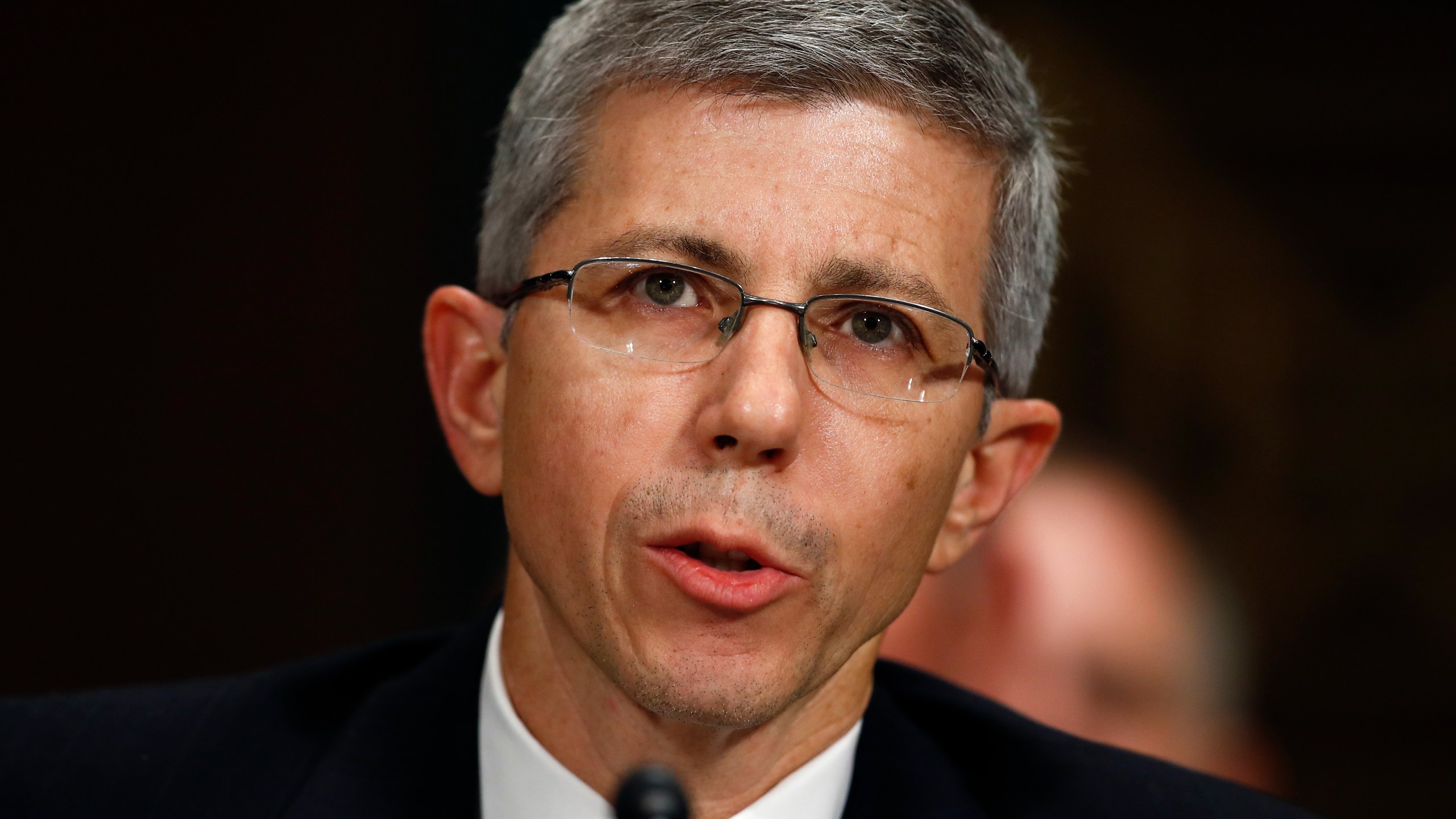 FILE - John Broomes, nominated to be United States District Judge for the district of Kansas, testifies during a Senate Judiciary Committee hearing on nominations on Capitol Hill in Washington, Nov. 15, 2017. On Tuesday, July 2, 2024, U.S. District Judge Broomes blocked a federal rule expanding anti-discrimination protections for LGBTQ+ students from being enforced in four states and a patchwork of places elsewhere across the nation. (AP Photo/Carolyn Kaster, File, File)