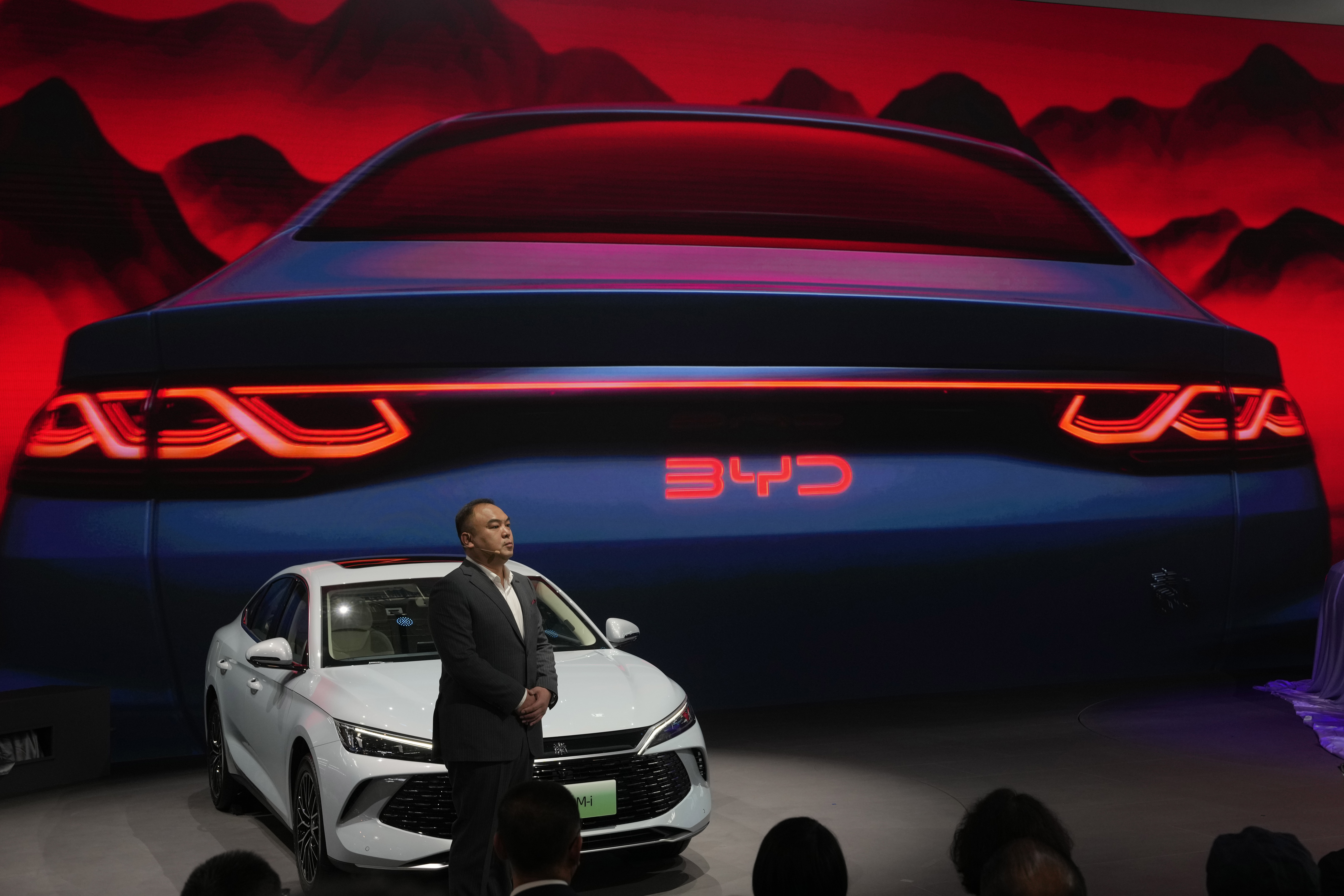 FILE - The BYD Qin L Dmi is unveiled during Auto China 2024 in Beijing, April 25, 2024. Chinese automaker BYD inaugurated its first electric vehicle plant in Thailand on Thursday, July 4, part of the company’s effort to expand into Southeast Asia while also tackling wealthier markets in the U.S. and Europe. (AP Photo/Ng Han Guan, File)