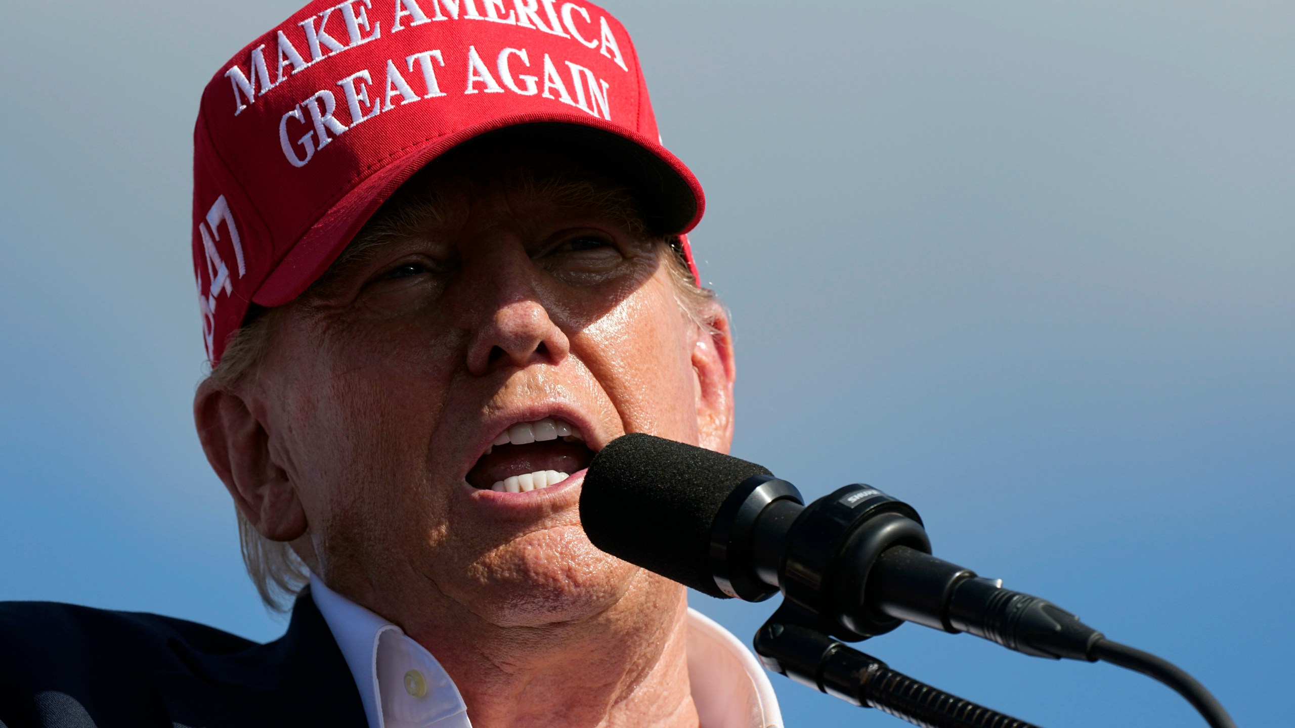 Republican presidential candidate former President Donald Trump speaks at a campaign rally in Chesapeake, Va., Friday, June 28, 2024. (AP Photo/Steve Helber)