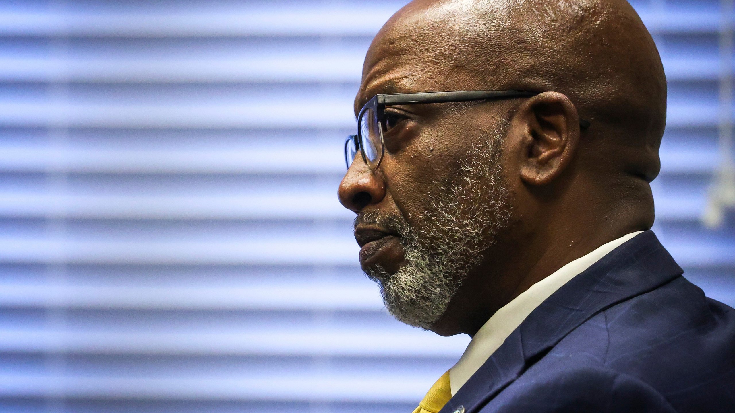 Ken Welch, the Mayor of St. Petersburg, listens during a city council meeting which will decide the fate of the Rays stadium plan Thursday, July 18, 2024 in St. Petersburg, Fla. (Dirk Shadd/Tampa Bay Times via AP)