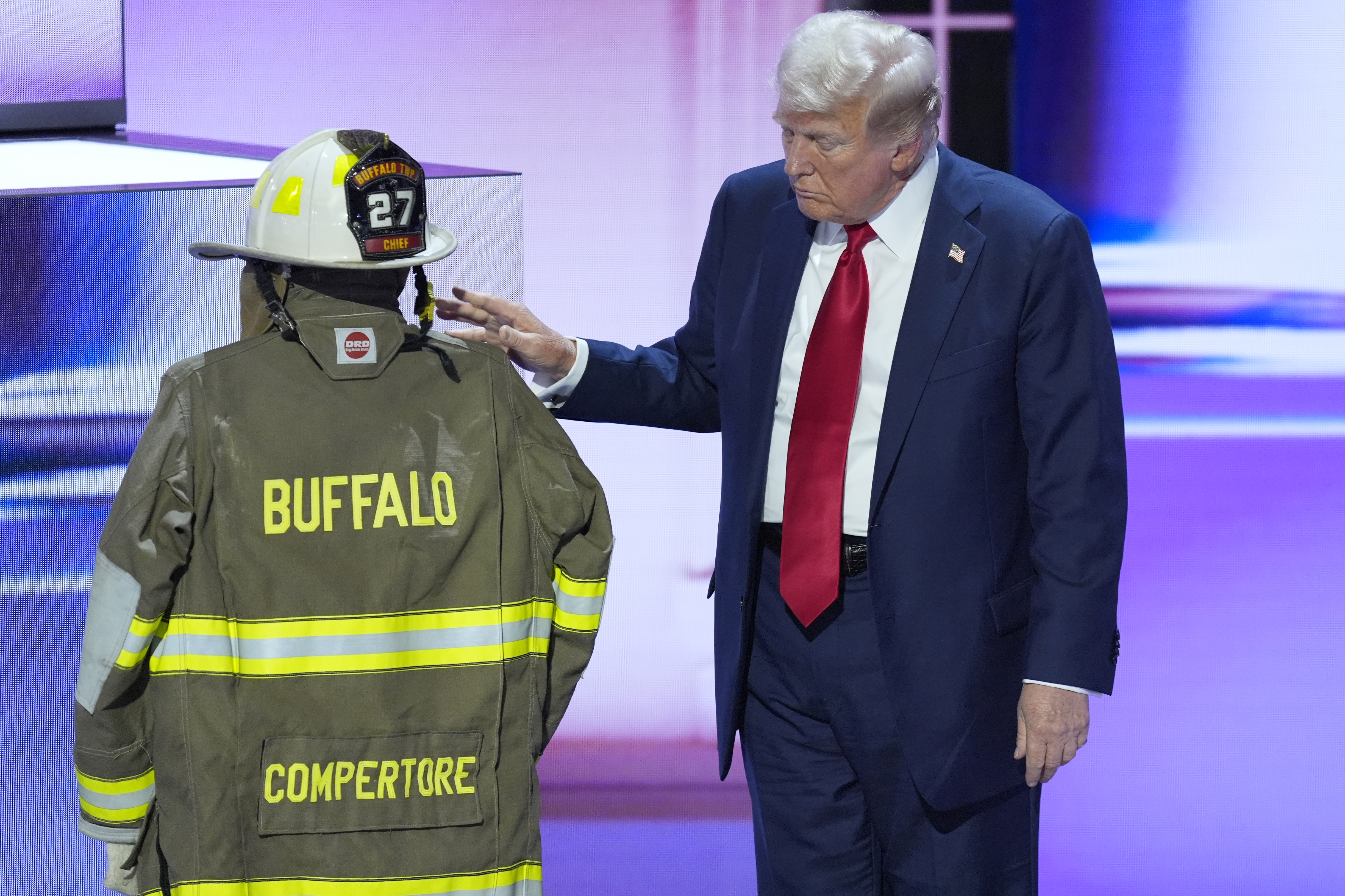 Republican presidential candidate former President Donald Trump speaks during the Republican National Convention Thursday, July 18, 2024, in Milwaukee. (AP Photo/J. Scott Applewhite)