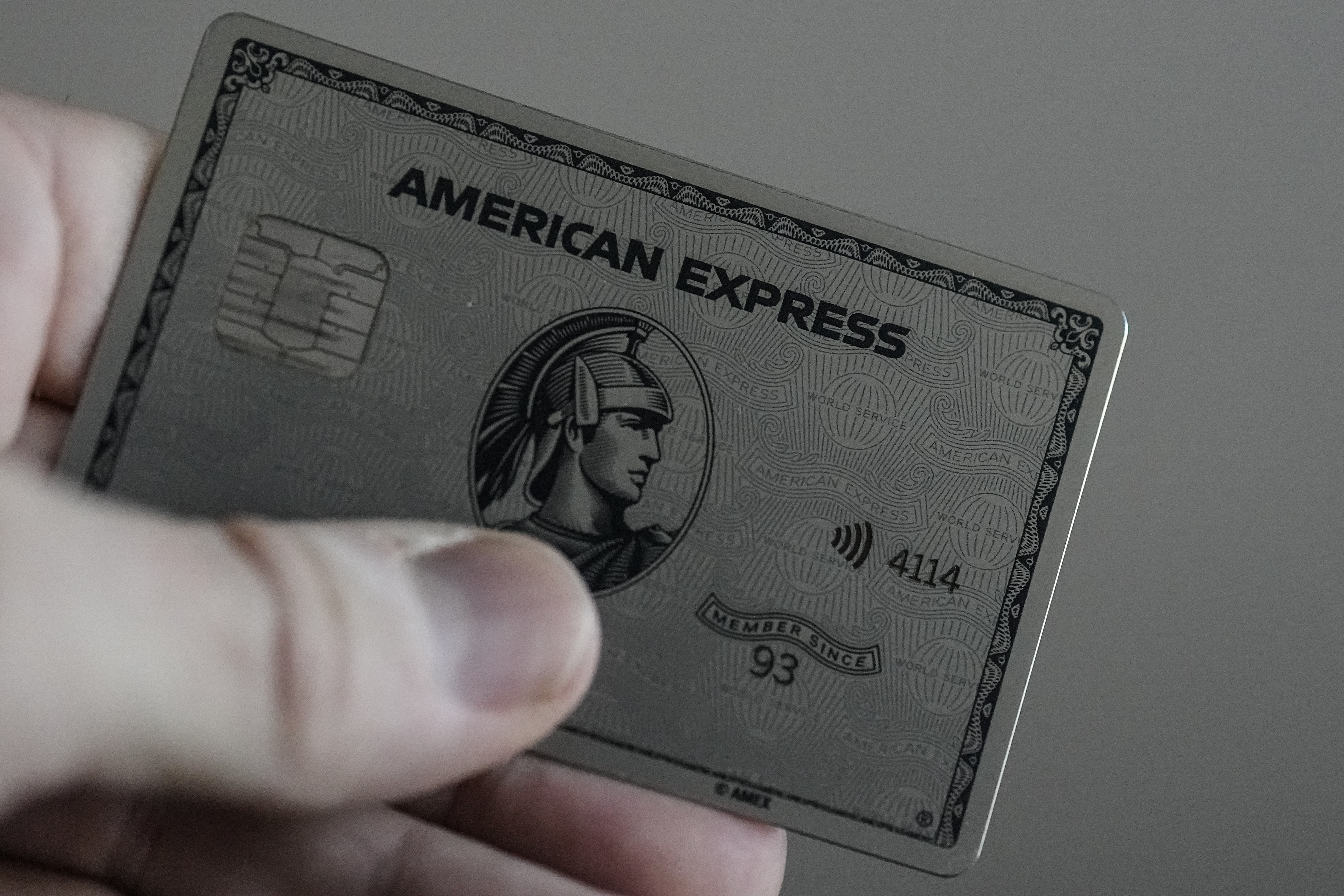 FILE - An American Express card is shown on Jan.18, 2024, in Atlanta. American Express reports earnings on Friday, July 19, 2024. (AP Photo/Mike Stewart, File)