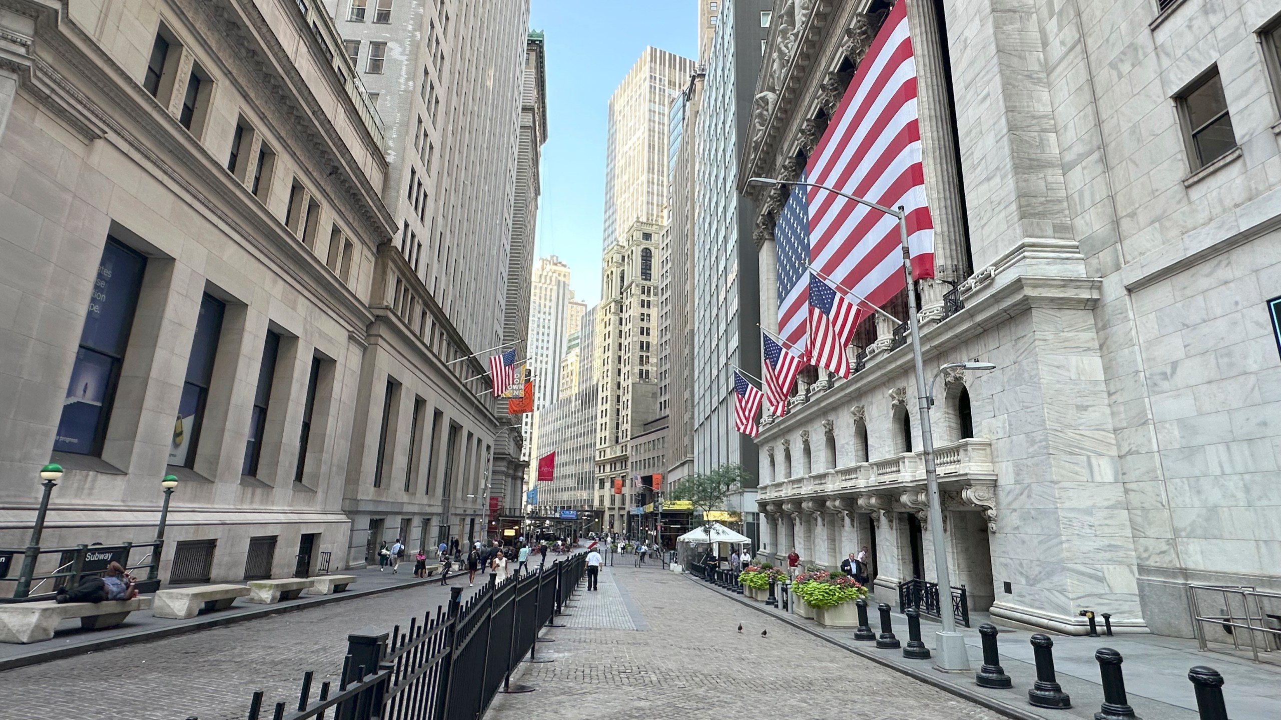 FILE - The New York Stock Exchange is shown on July 16, 2024, in New York. Shares have fallen in Asia on Friday, July 19, 2024, after a broad washout across Wall Street dragged U.S. stocks lower. (AP Photo/Peter Morgan, File)