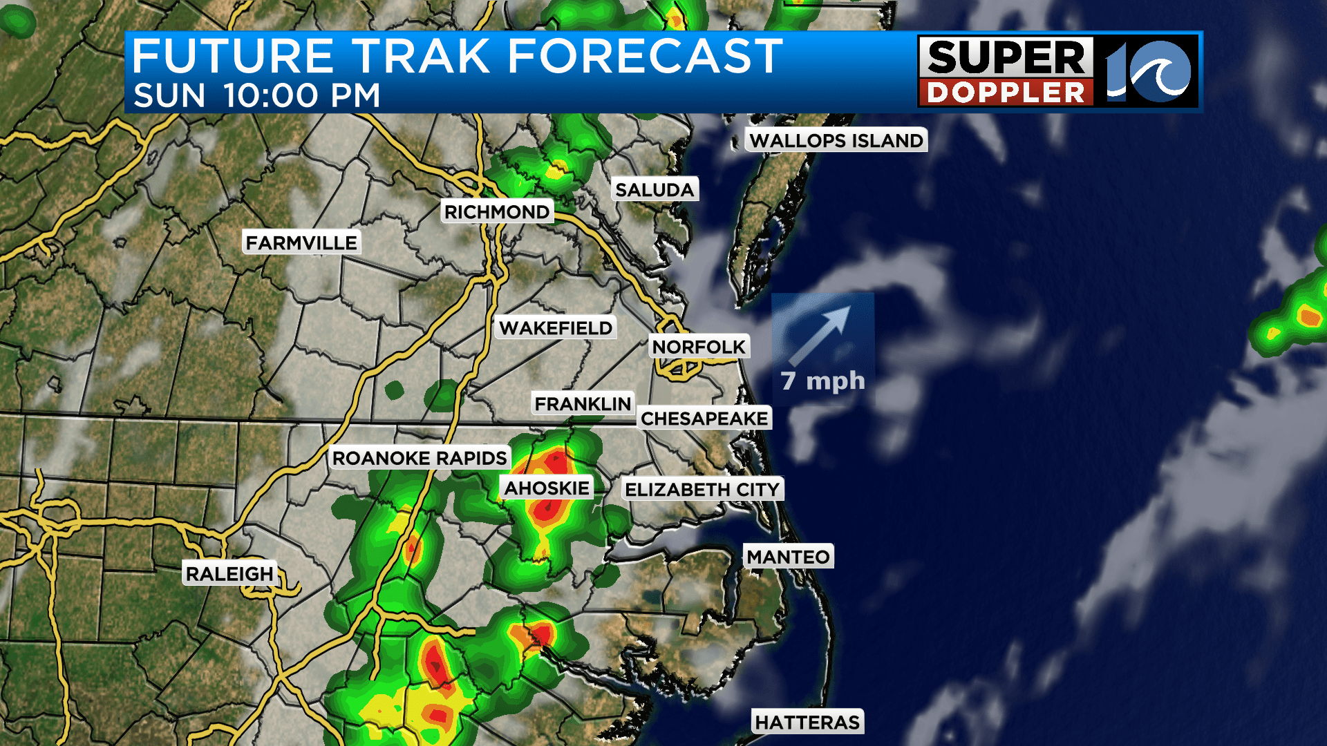 Thunderstorms move in this evening.