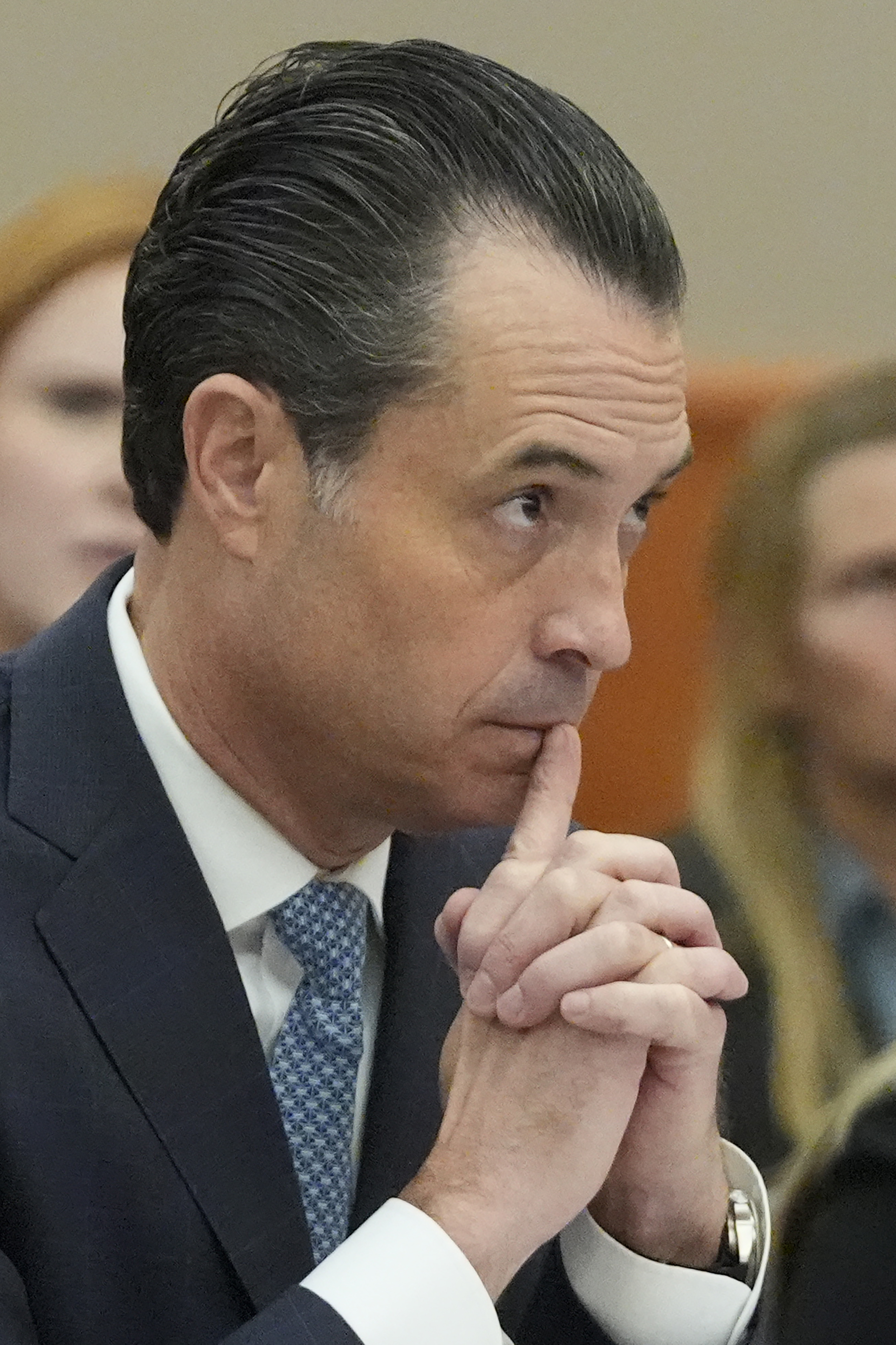 Prosecutor Brad Bloodworth looks on during a hearing for Kouri Richins, a Utah mother of three who wrote a children's book about coping with grief after her husband's death and was later accused of fatally poisoning him Tuesday, Aug. 27, 2024, in Park City, Utah. (AP Photo/Rick Bowmer, Pool)