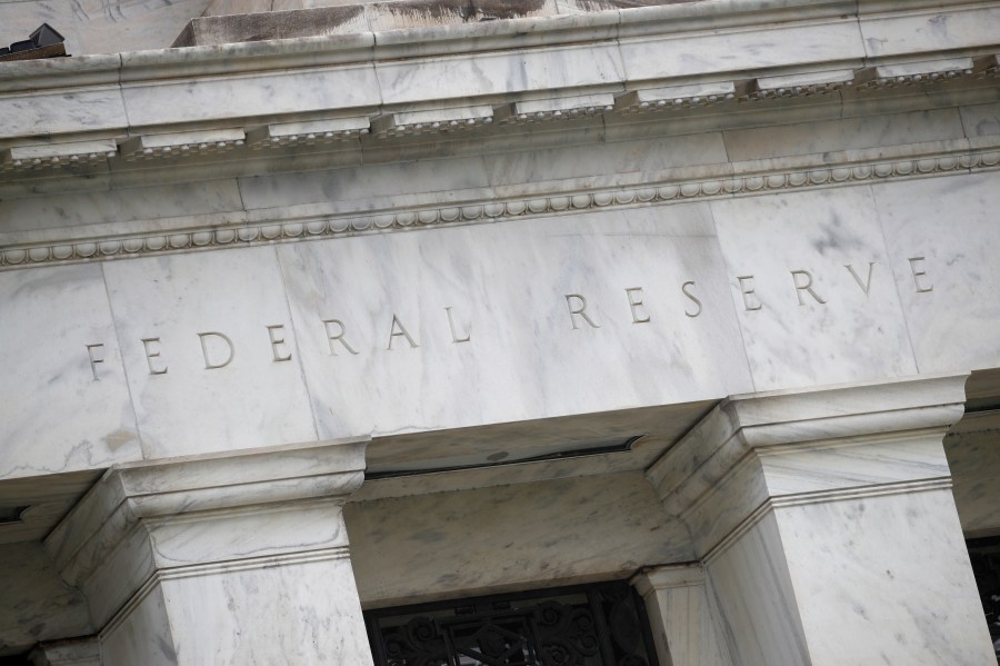 FILE - The Federal Reserve building in seen in Washington, May 22, 2020. (AP Photo/Patrick Semansky, File)