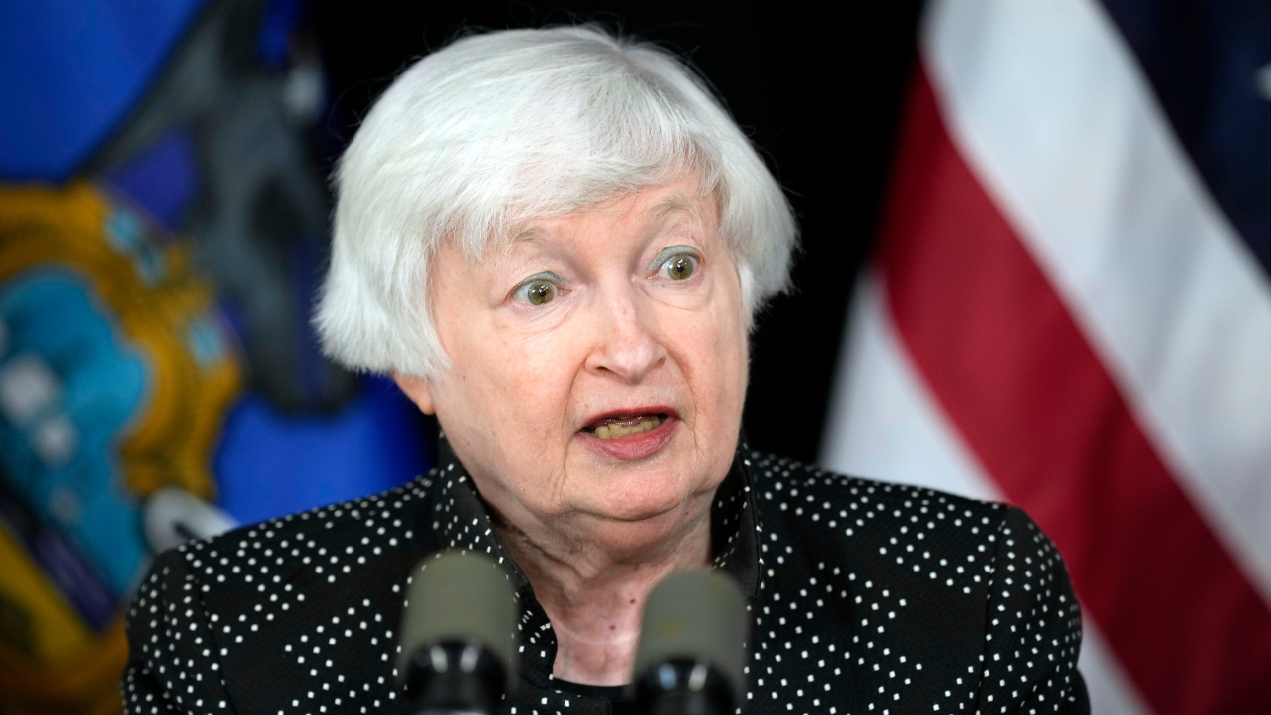 FILE - Treasury Secretary Janet Yellen speaks during a news conference in Philadelphia, July 30, 2024. (AP Photo/Matt Rourke, File)