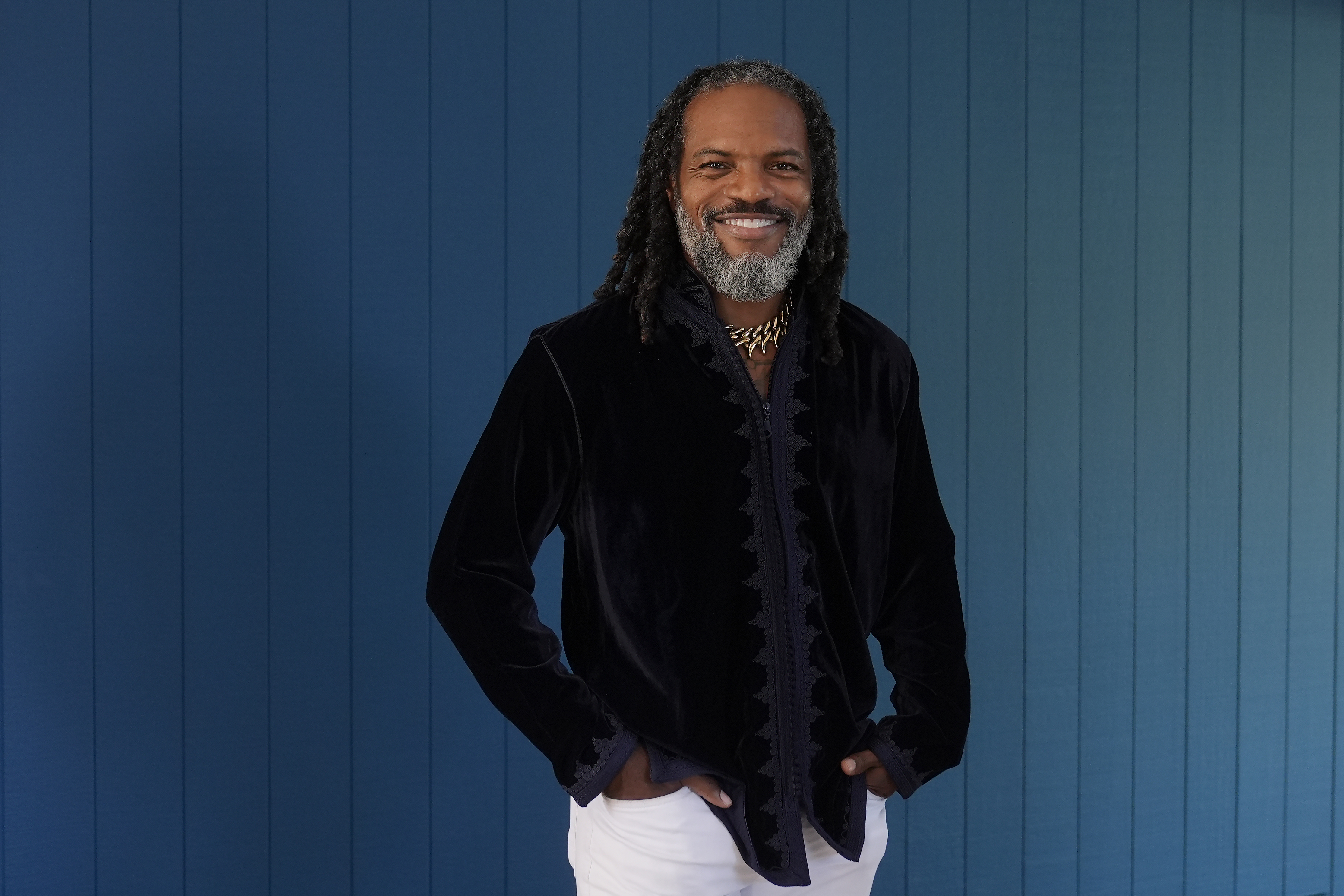 Stephen DeBerry, Founder & Managing Partner of the Bronze Venture Fund, poses for photos in Mill Valley, Calif., Thursday, Aug. 8, 2024. (AP Photo/Jeff Chiu)