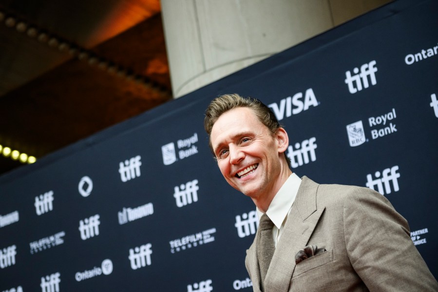 Tom Hiddleston arrives on the red carpet ahead of the premiere of the film "The Life of Chuck", during the Toronto International Film Festival, in Toronto on Friday, September 6, 2024. THE CANADIAN PRESS/Christopher Katsarov/The Canadian Press via AP)