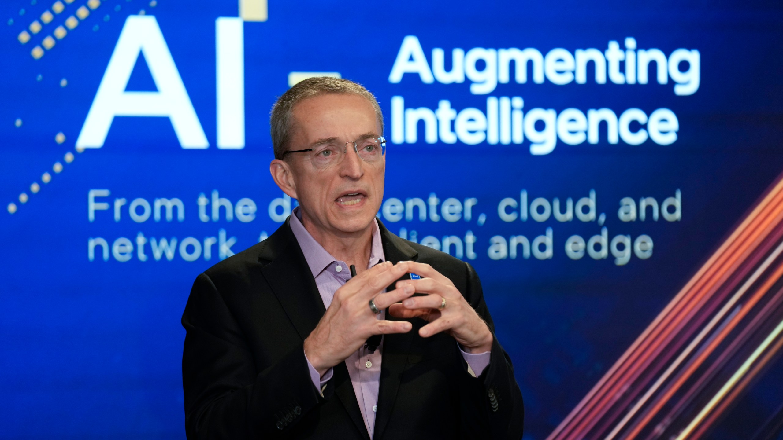 FILE - Intel CEO Pat Gelsinger speaks during an event called AI Everywhere in New York, Thursday, Dec. 14, 2023. (AP Photo/Seth Wenig, File)