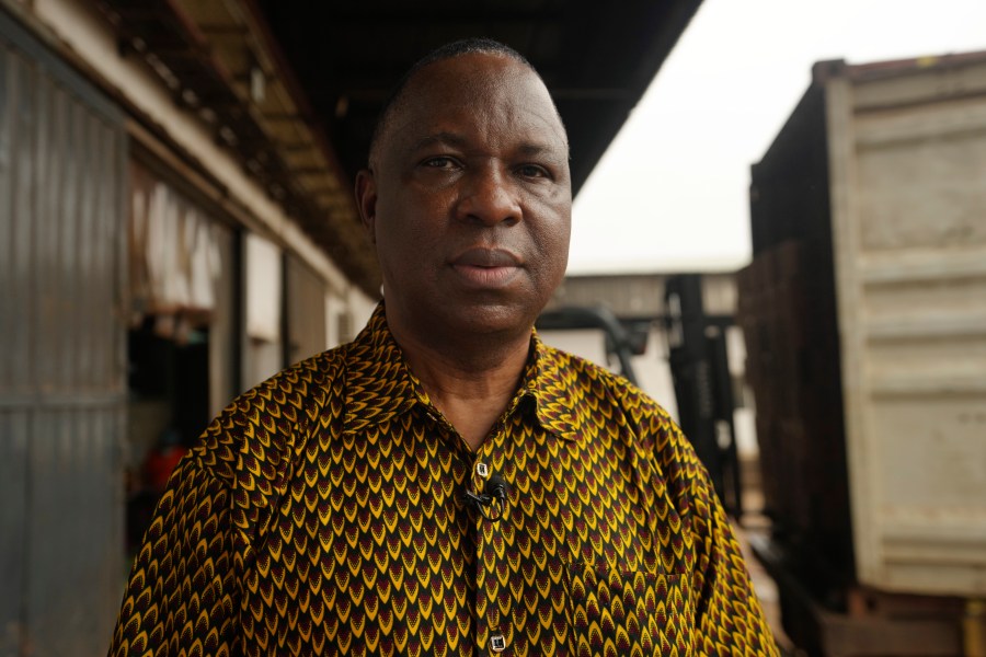 Dr Augustine Okoruwa, a nutrition expert at Hellen Keller International, speaks during in an interview with The Associated Press in Ota, Nigeria, Thursday, Sept. 12, 2024. (AP Photo/Sunday Alamba)