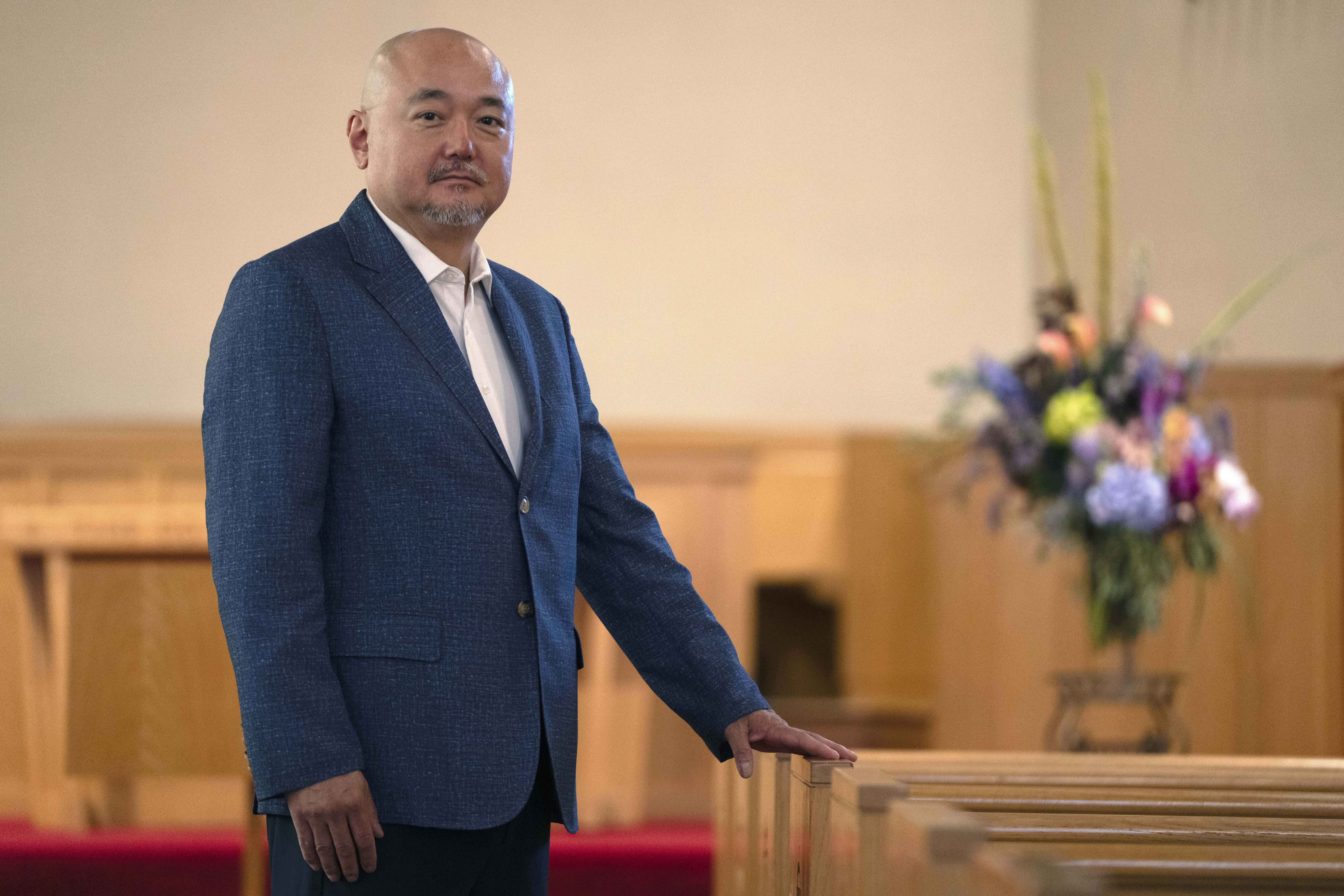 Dr. Soong-Chan Rah poses at the Korean Church of Boston, Saturday, Sept. 7, 2024, in Brookline, Mass. (AP Photo/Michael Dwyer)