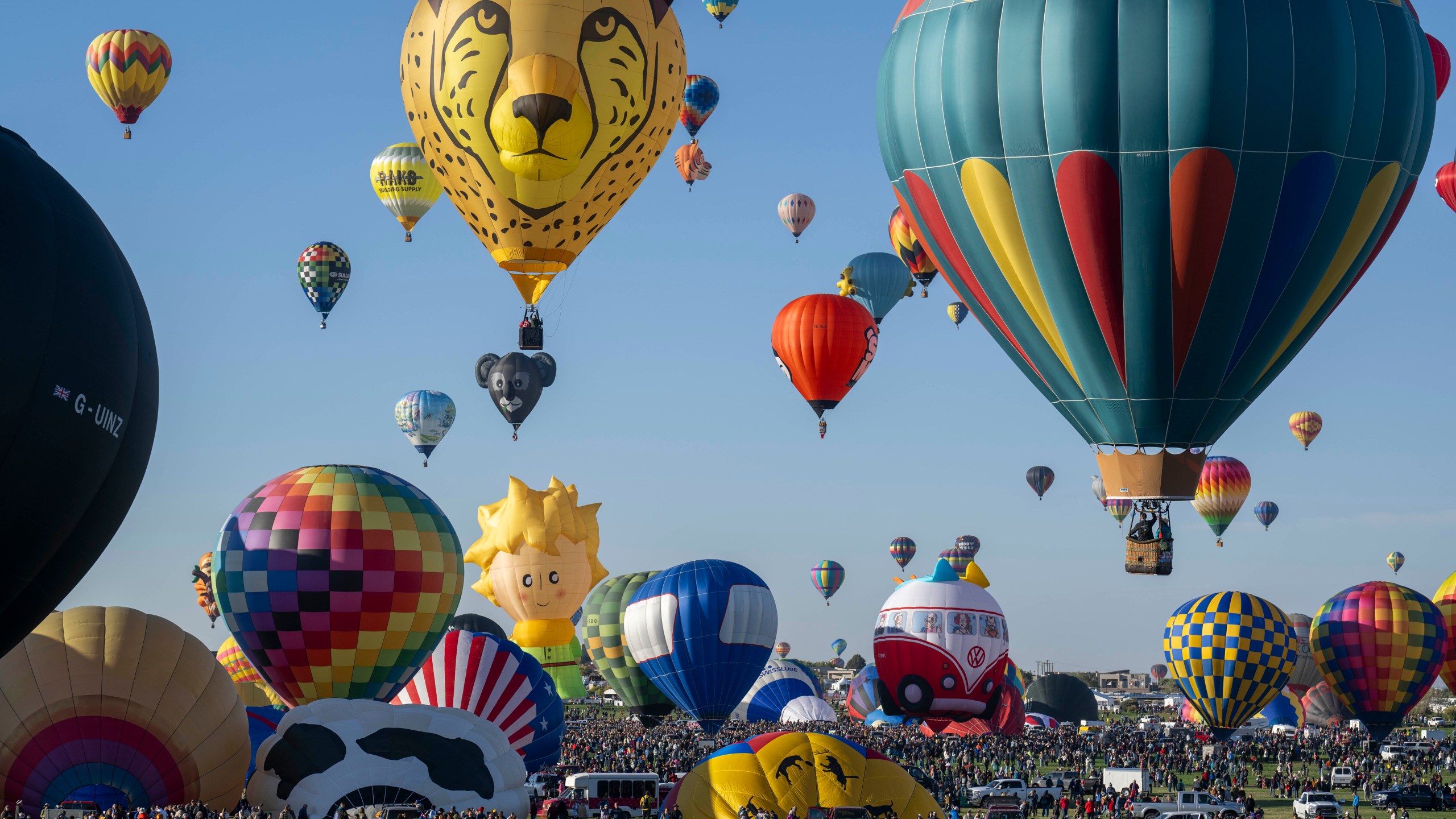 FILE - Nearly 500 balloons begin to take off during the Albuquerque International Balloon Fiesta, Oct. 7, 2023, in Albuquerque, N.M. (AP Photo/Roberto E. Rosales, File)