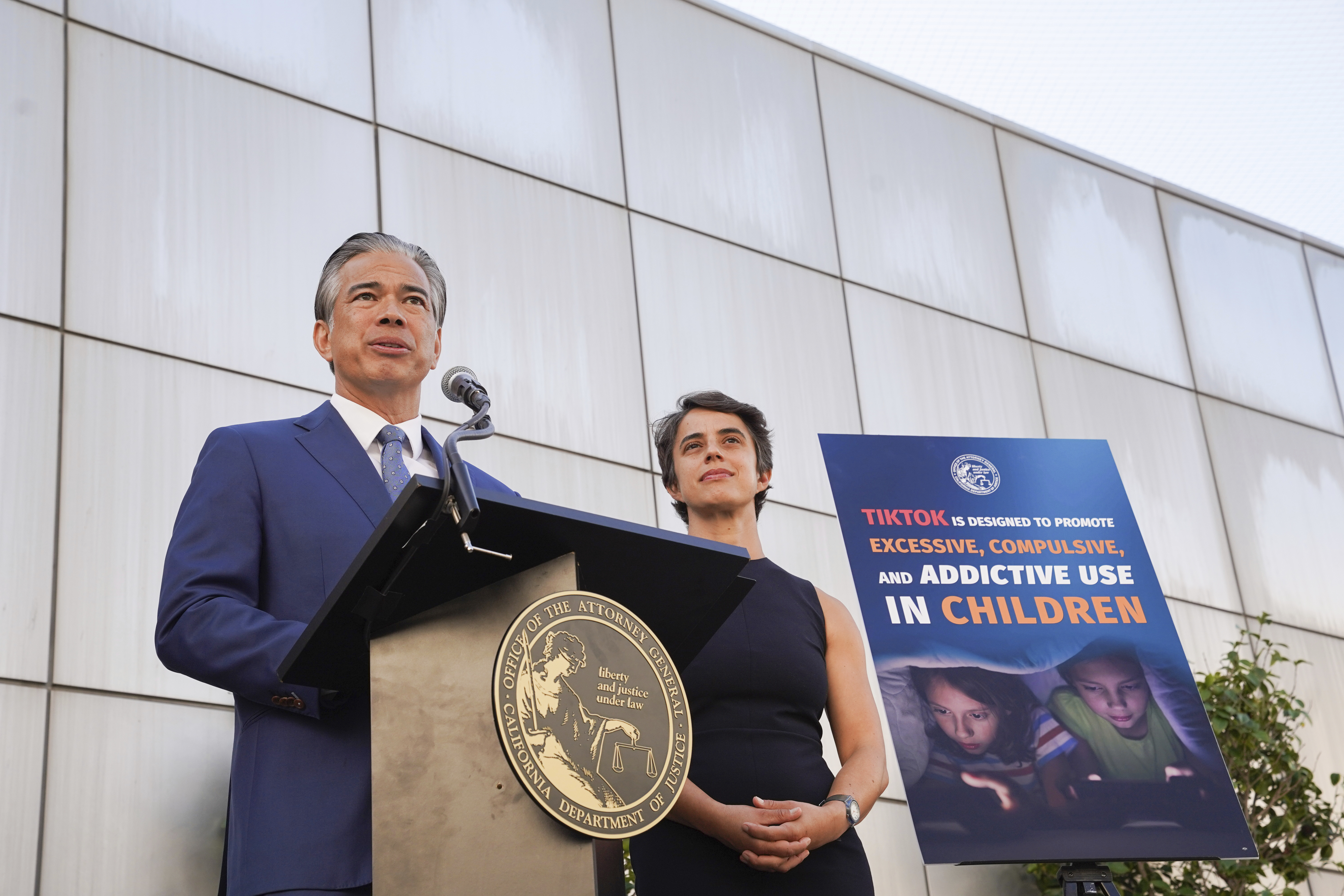 California Attorney General Rob Bonta speaks during a press conference announcing a bipartisan coalition of attorney generals filing lawsuits against TikTok for violation of state consumer protection laws Tuesday, Oct. 8, 2024, in San Francisco. (AP Photo/Minh Connors)