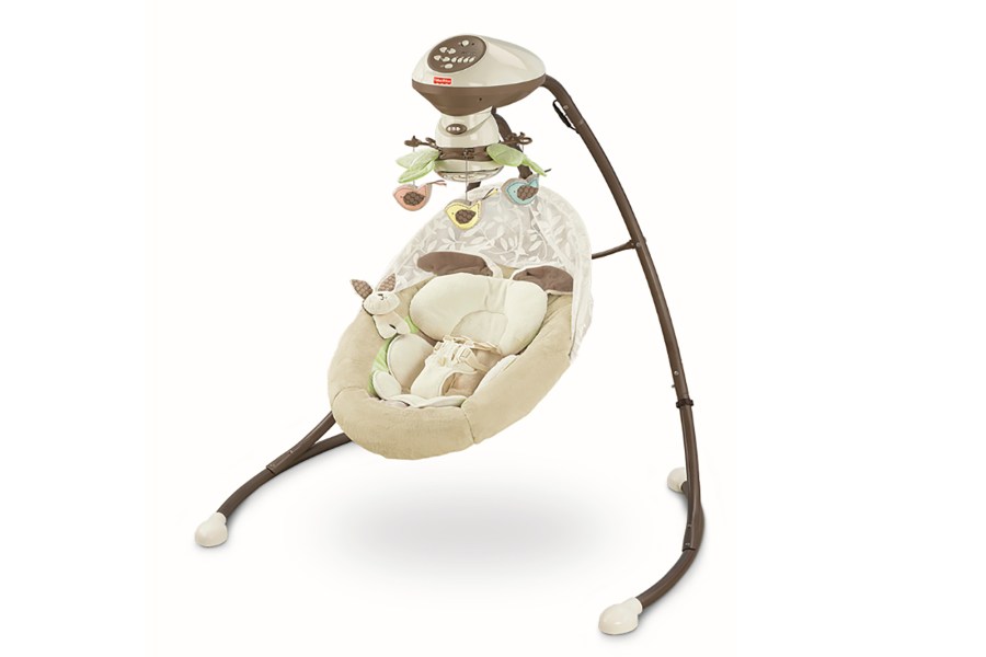 This photo provided by the U.S. Consumer Product Safety Commission shows an example of a Fisher-Price Snuga Swing being recalled Friday, Oct. 11, 2024, following the death of five infants. (U.S. Consumer Product Safety Commission via AP)