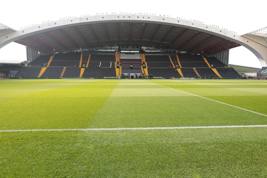 A view of the Stadio Friuli, in Udine, Italy, March 16, 2024, where the Nations League soccer match between Italy and Israel will be held on Monday, Oct. 14, 2024. (Andrea Bressanutti /LaPresse via AP)