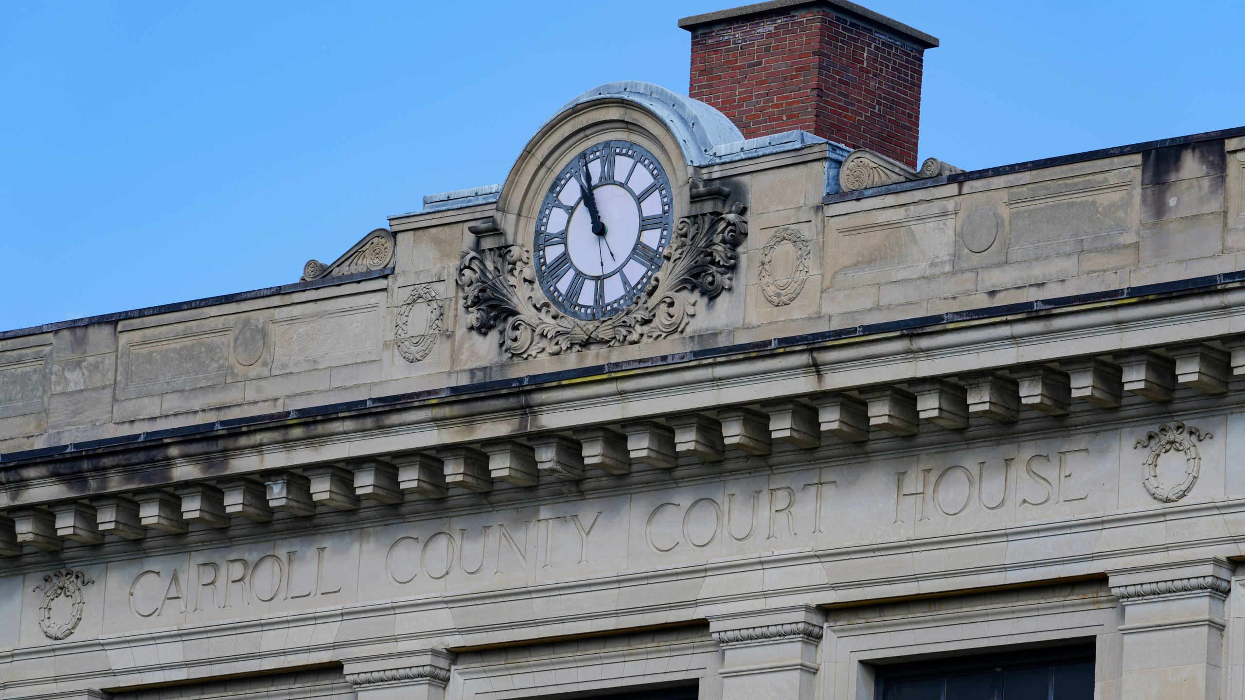 The Carroll County Court House is shown in Delphi, Ind., Tuesday, Oct. 1, 2024. (AP Photo/Michael Conroy)