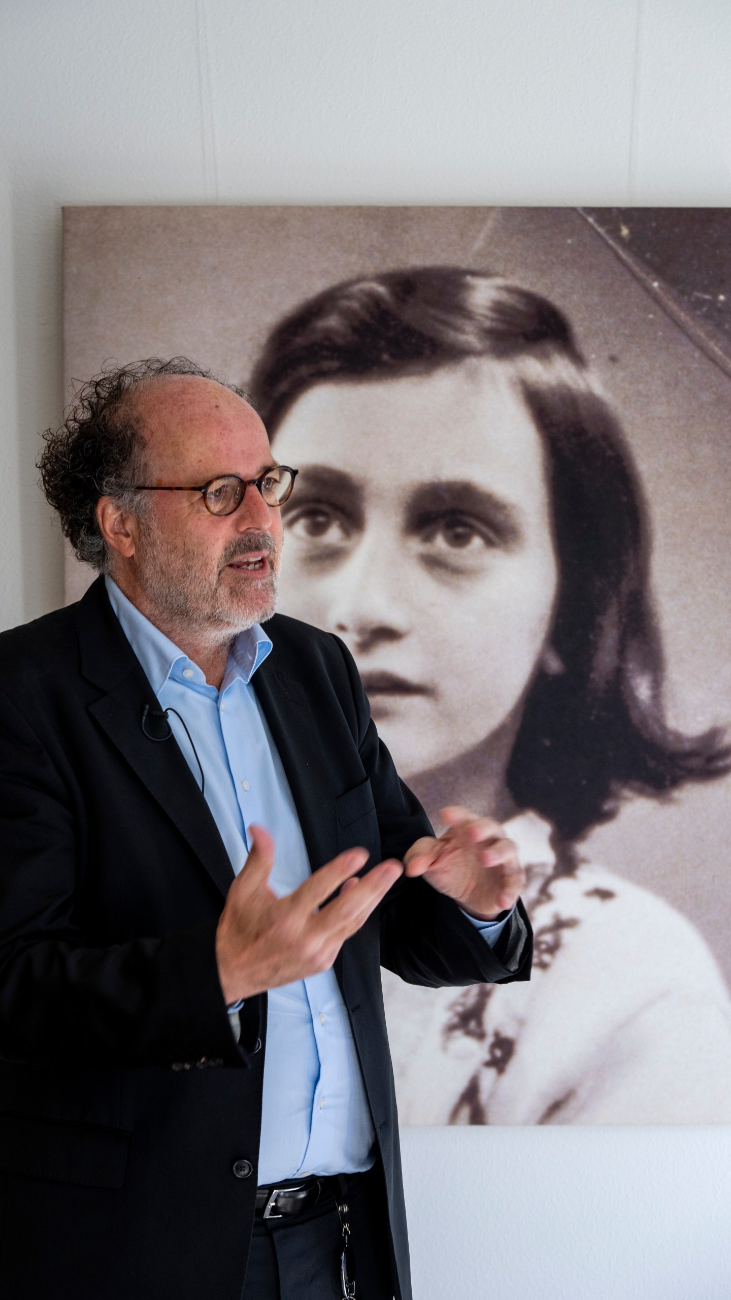 Anne Frank House director Ronald Leopold talks about the upcoming exhibit in New York during an interview in Amsterdam, Netherlands, Friday, Oct. 4, 2024. (AP Photo/Peter Dejong)