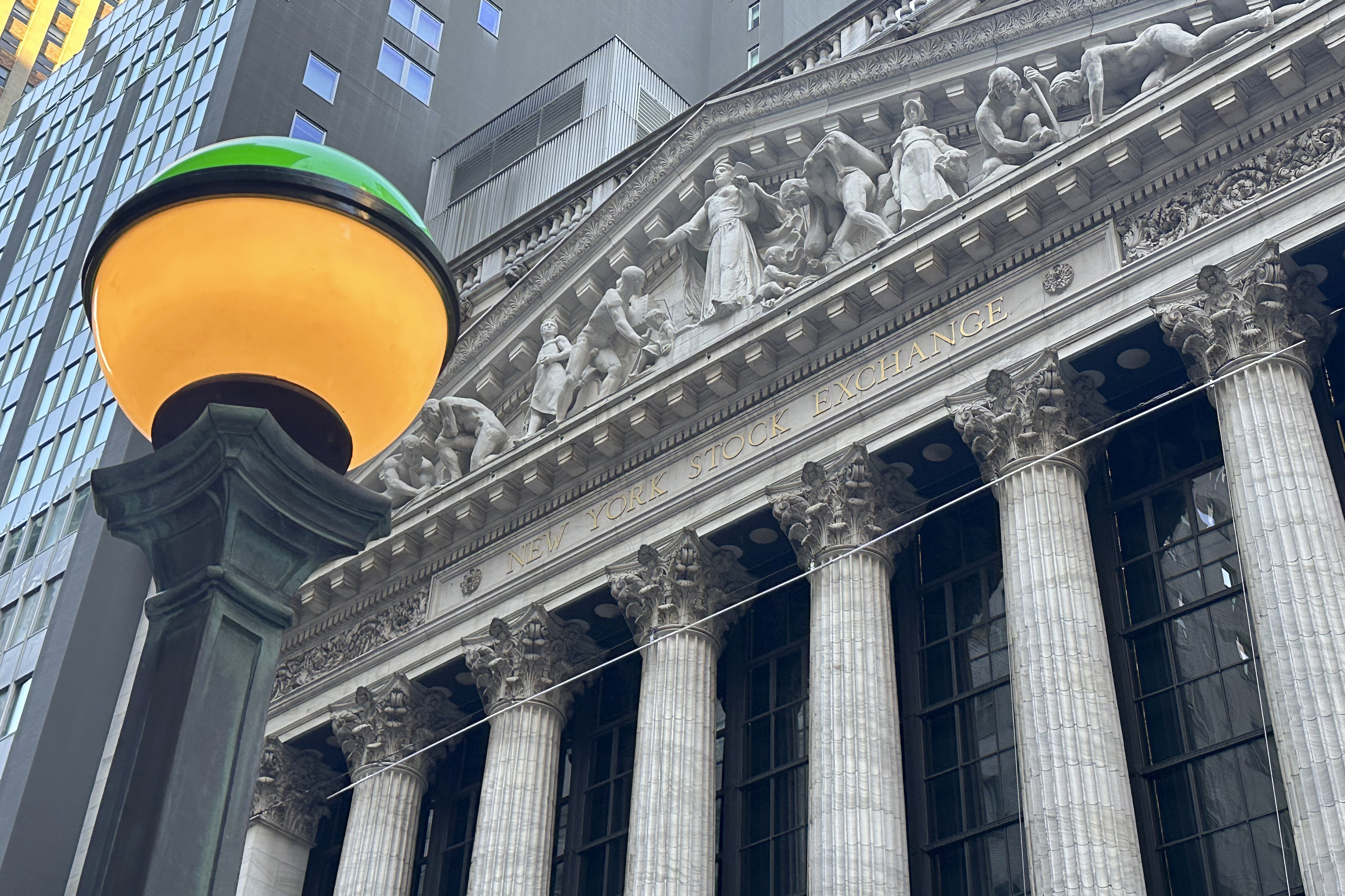 The New York Stock Exchange is shown on Wednesday, Oct. 16, 2024 in New York. (AP Photo/Peter Morgan)