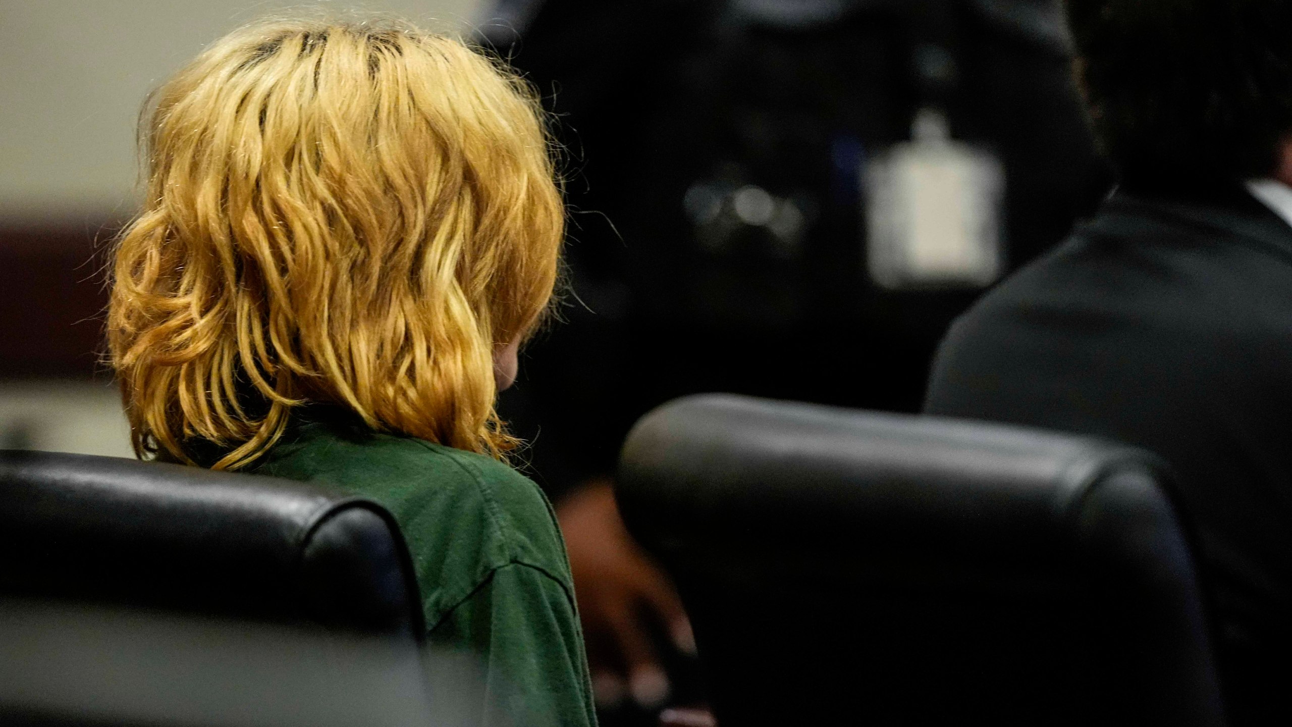 FILE - Colt Gray, charged as an adult with four counts of murder, sits in the Barrow County courthouse during his first appearance for the shooting at Apalachee High School, Sept. 6, 2024, in Winder, Ga. (AP Photo/Brynn Anderson, Pool, File)