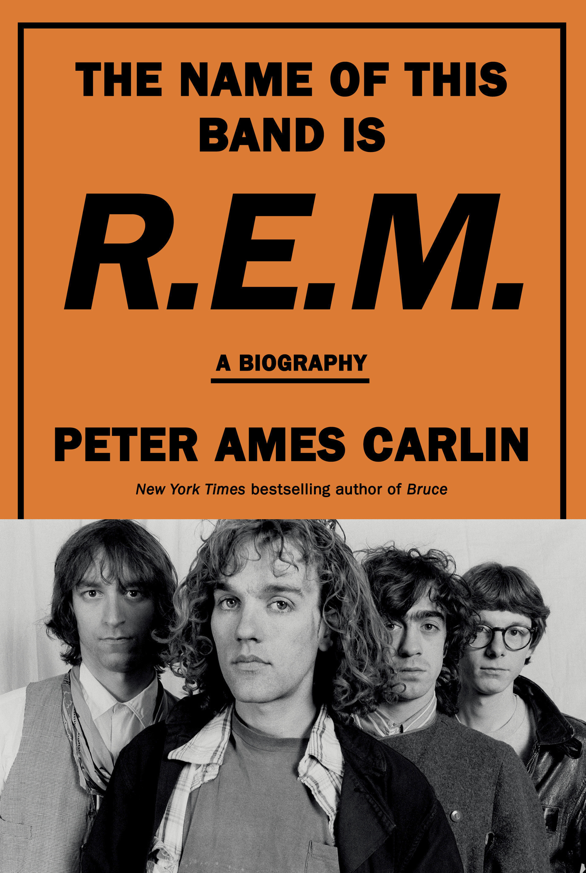 This image released by Doubleday shows "The Name of This Band is R.E.M." by Peter Ames Carlin. (Doubleday via AP)