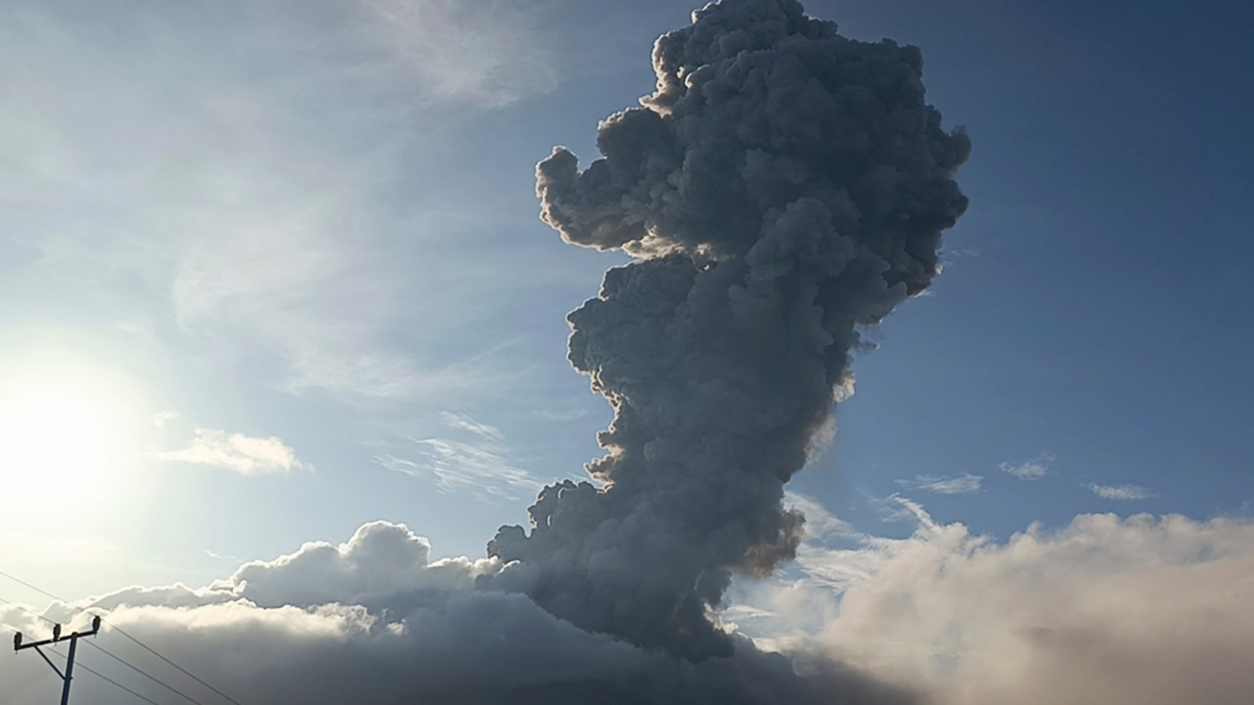 Mount Lewotobi Laki-Laki spews volcanic materials during an eruption, in East Flores, Indonesia, Thursday, Nov, 7, 2024. (AP Photo)