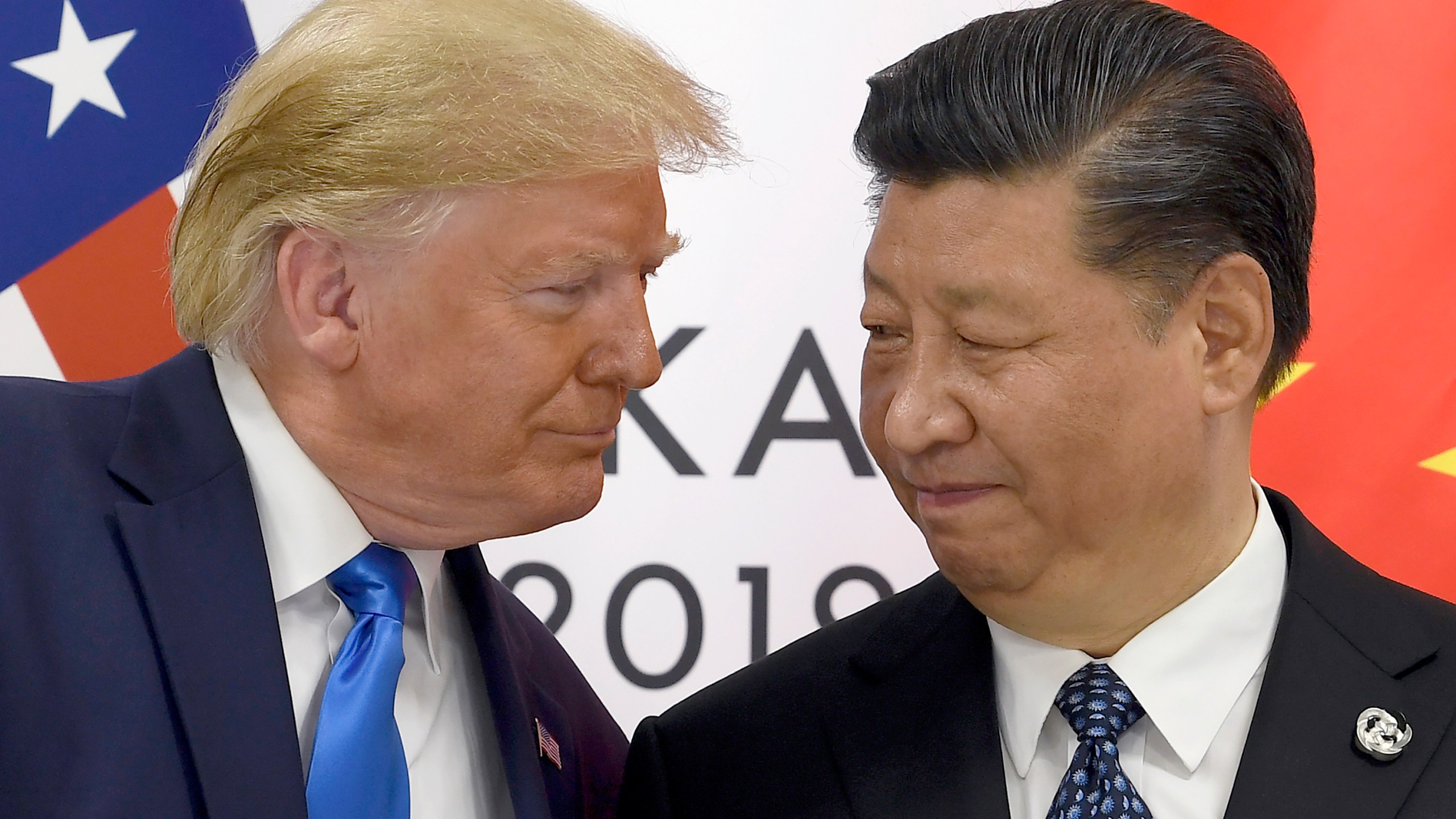 FILE - In this Saturday, June 29, 2019, file photo, U.S. President Donald Trump, left, meets with Chinese President Xi Jinping during a meeting on the sidelines of the G-20 summit in Osaka, Japan.(AP Photo/Susan Walsh, File)