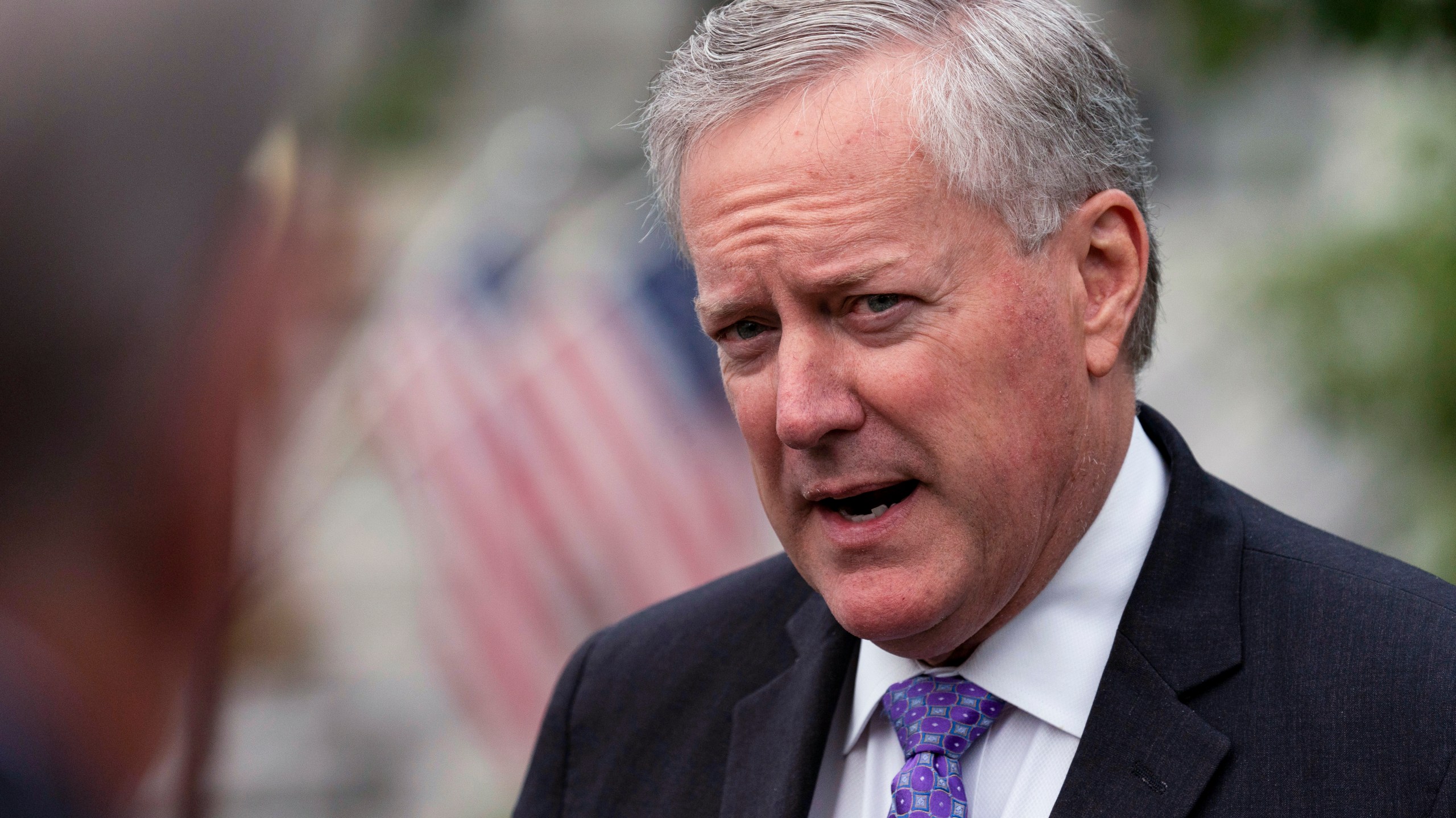 FILE - White House chief of staff Mark Meadows speaks with reporters at the White House, Sept. 17, 2020, in Washington. (AP Photo/Alex Brandon, File)