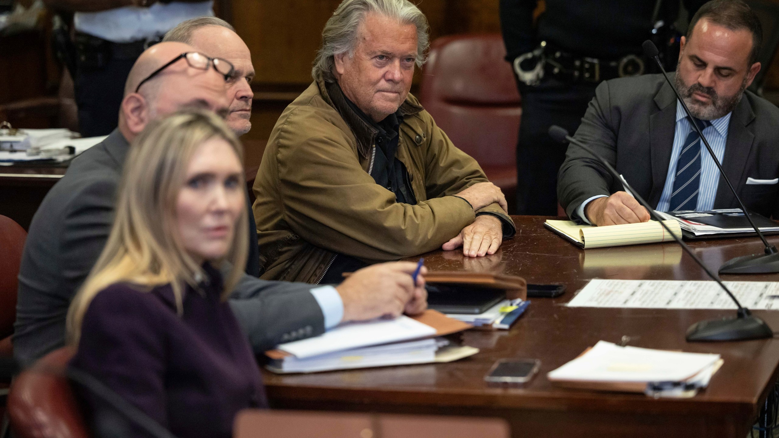 Steve Bannon appears in Manhattan criminal court in New York, Tuesday, Nov. 12, 2024. (AP Photo/Yuki Iwamura)