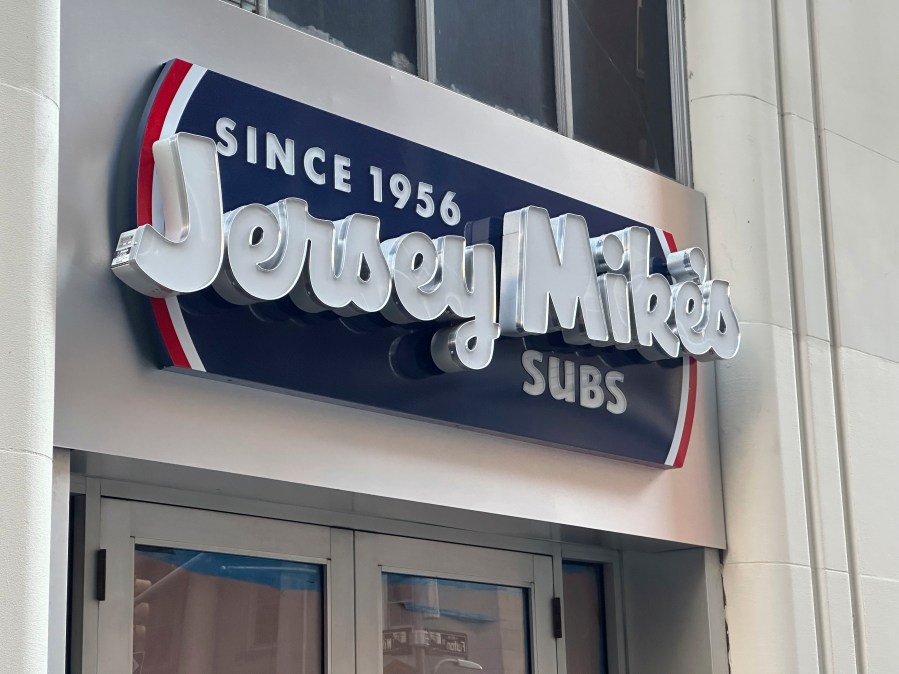 A new, unopened Jersey Mike's location is seen on Fulton St. in the Manhattan borough of New York, Tuesday, Nov. 19, 2024. (AP Photo/Peter Morgan)