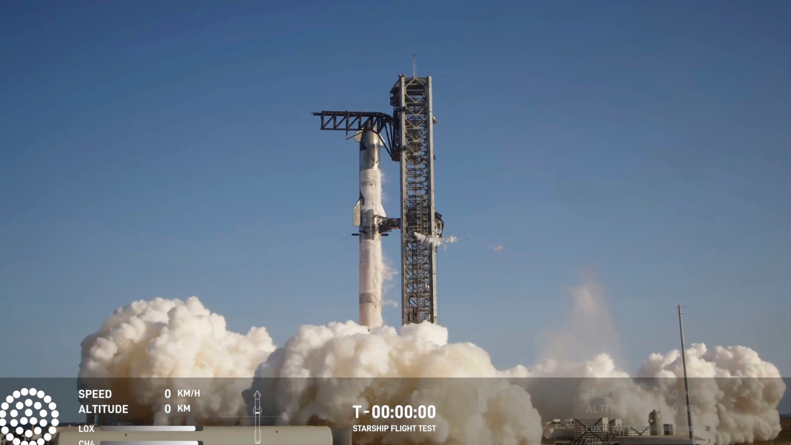 In this image taken from video provided by SpaceX, a SpaceX Starship rocket takes off from Boca Chica Texas, Tuesday, Nov. 19, 2024. (SpaceX via AP)