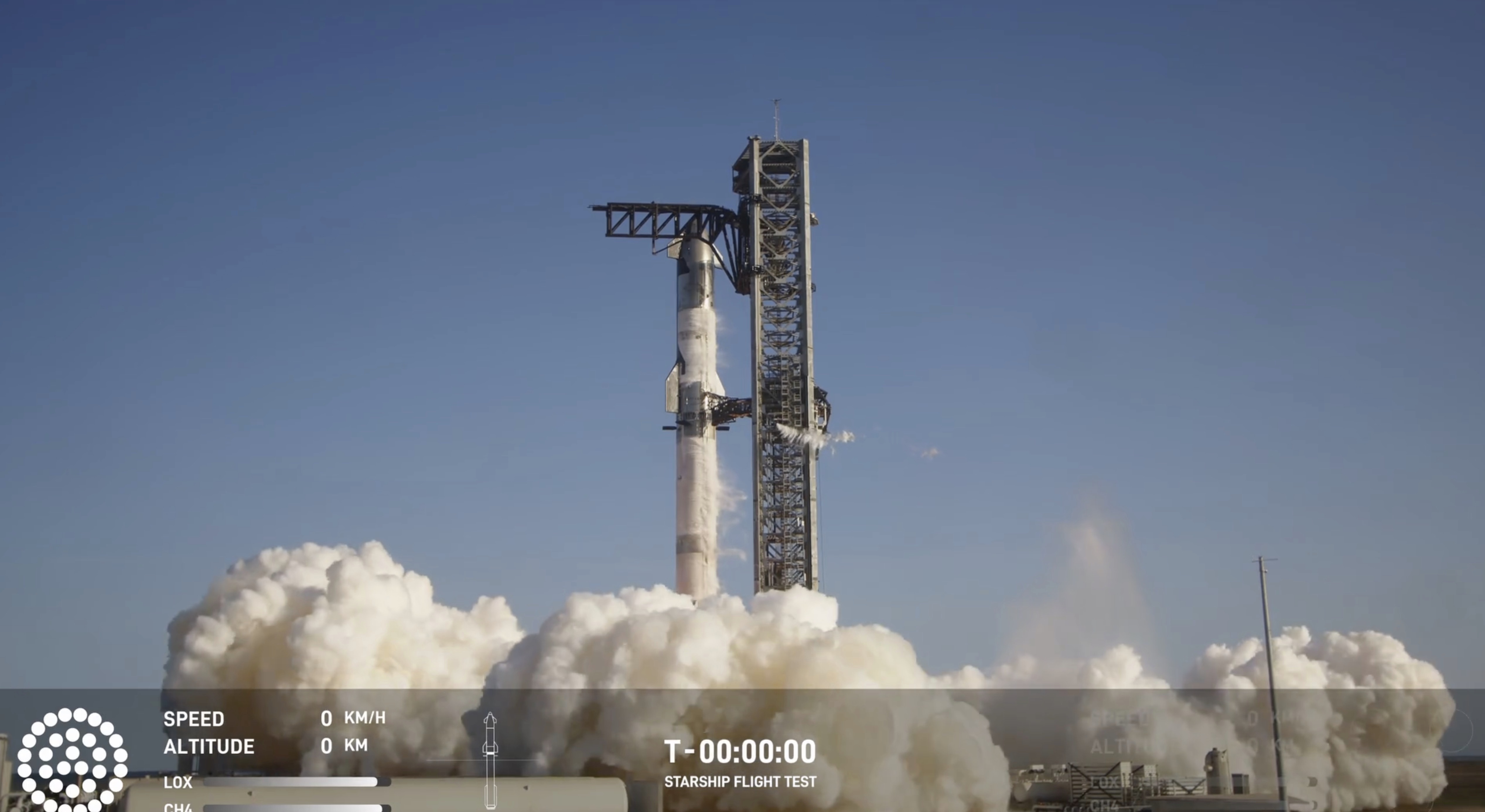 In this image taken from video provided by SpaceX, a SpaceX Starship rocket takes off from Boca Chica Texas, Tuesday, Nov. 19, 2024. (SpaceX via AP)