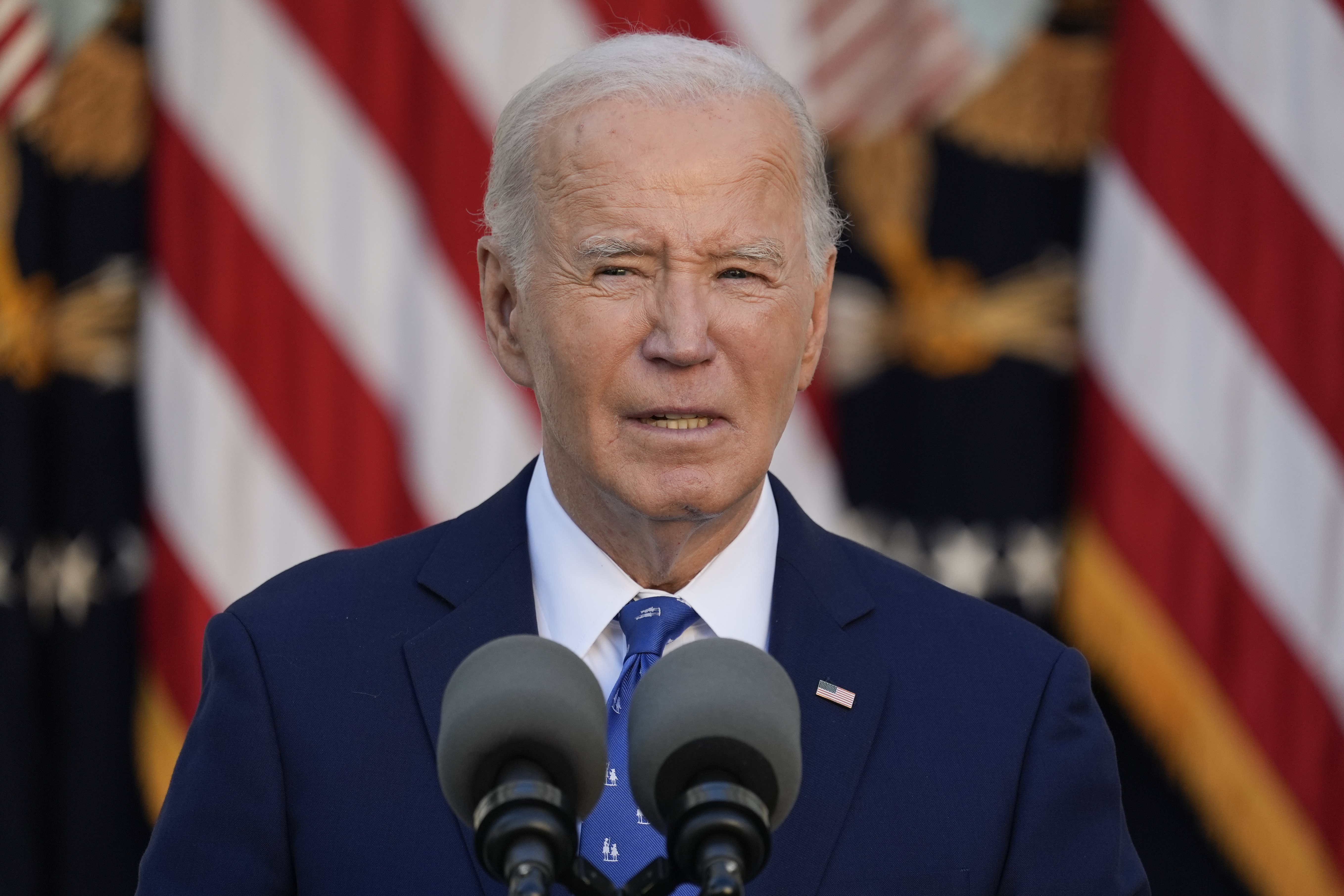 President Joe Biden speaks in the Rose Garden at the White House, Tuesday, Nov. 26, 2024, in Washington. (AP Photo/Manuel Balce Ceneta)