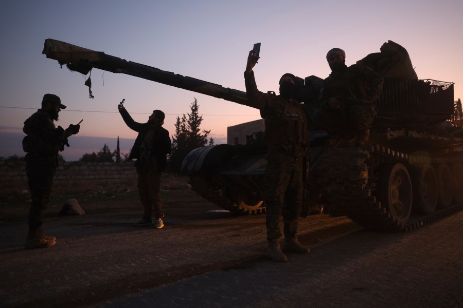 Opposition forces take control of areas outside Aleppo, Syria, Friday, Nov. 29, 2024. (AP Photo/Ghaith Alsayed)