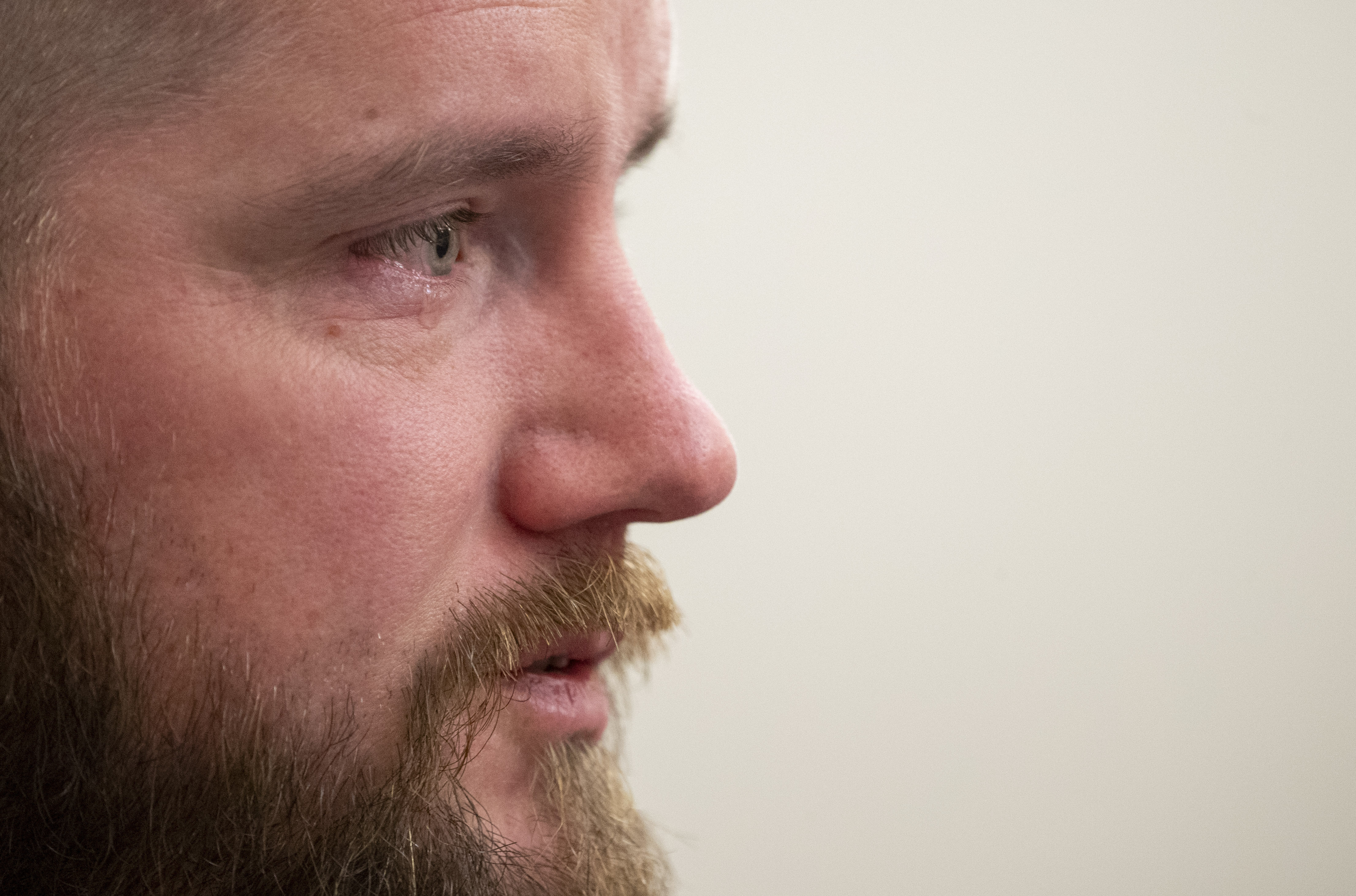 Aric Hutchinson speaks about Samantha Miller to 9th Circuit Court Judge Deadra Jefferson during the plea hearing for Jamie Lee Komoroski, Monday, Dec. 2, 2024, in Charleston, S.C. (Henry Taylor/The Post And Courier via AP)