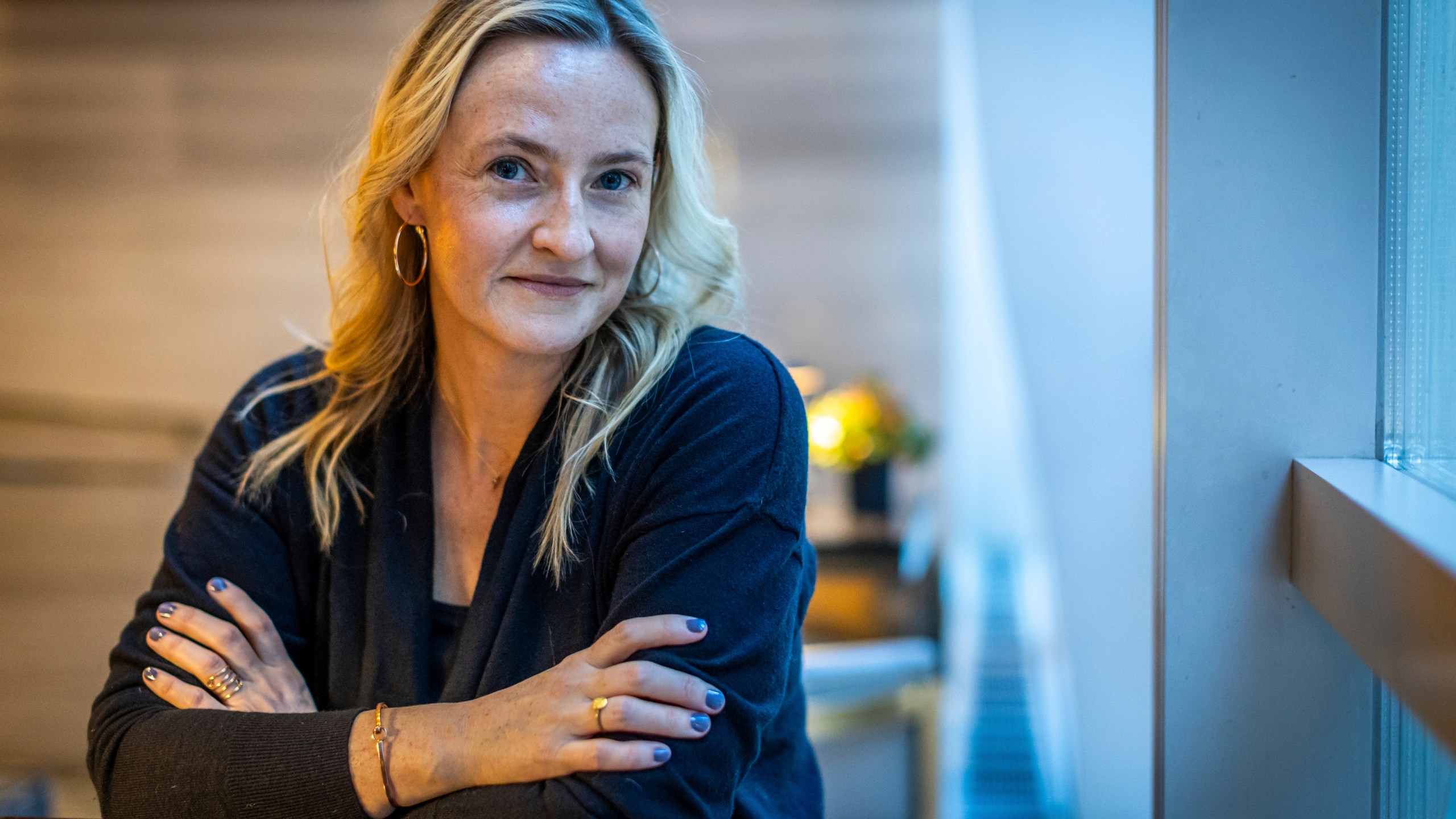 Asha Curran, the CEO of GivingTuesday, poses for a photo on Monday, Nov. 25, 2024 in New York. (AP Photo/Stefan Jeremiah)