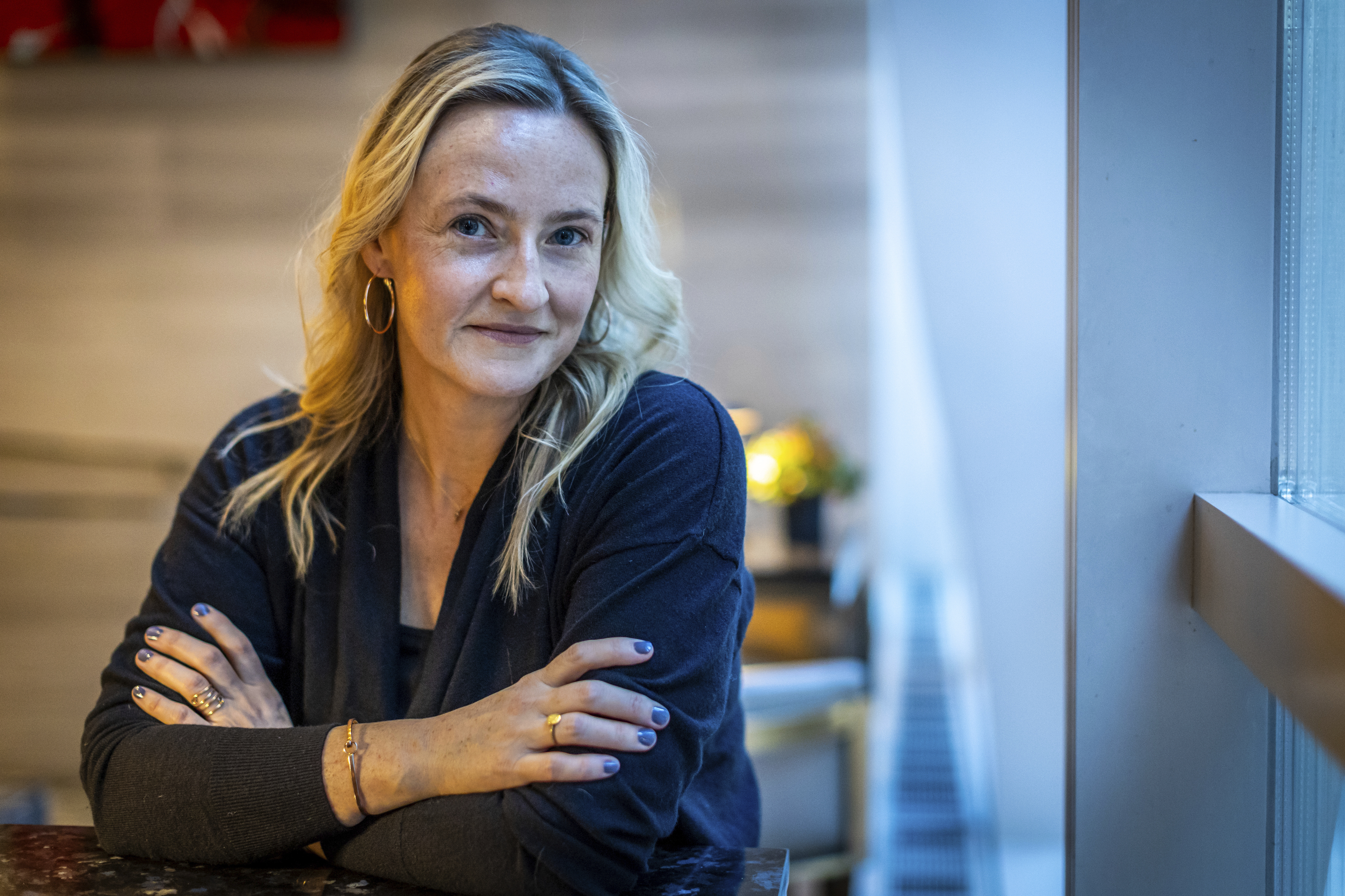 Asha Curran, the CEO of GivingTuesday, poses for a photo on Monday, Nov. 25, 2024 in New York. (AP Photo/Stefan Jeremiah)