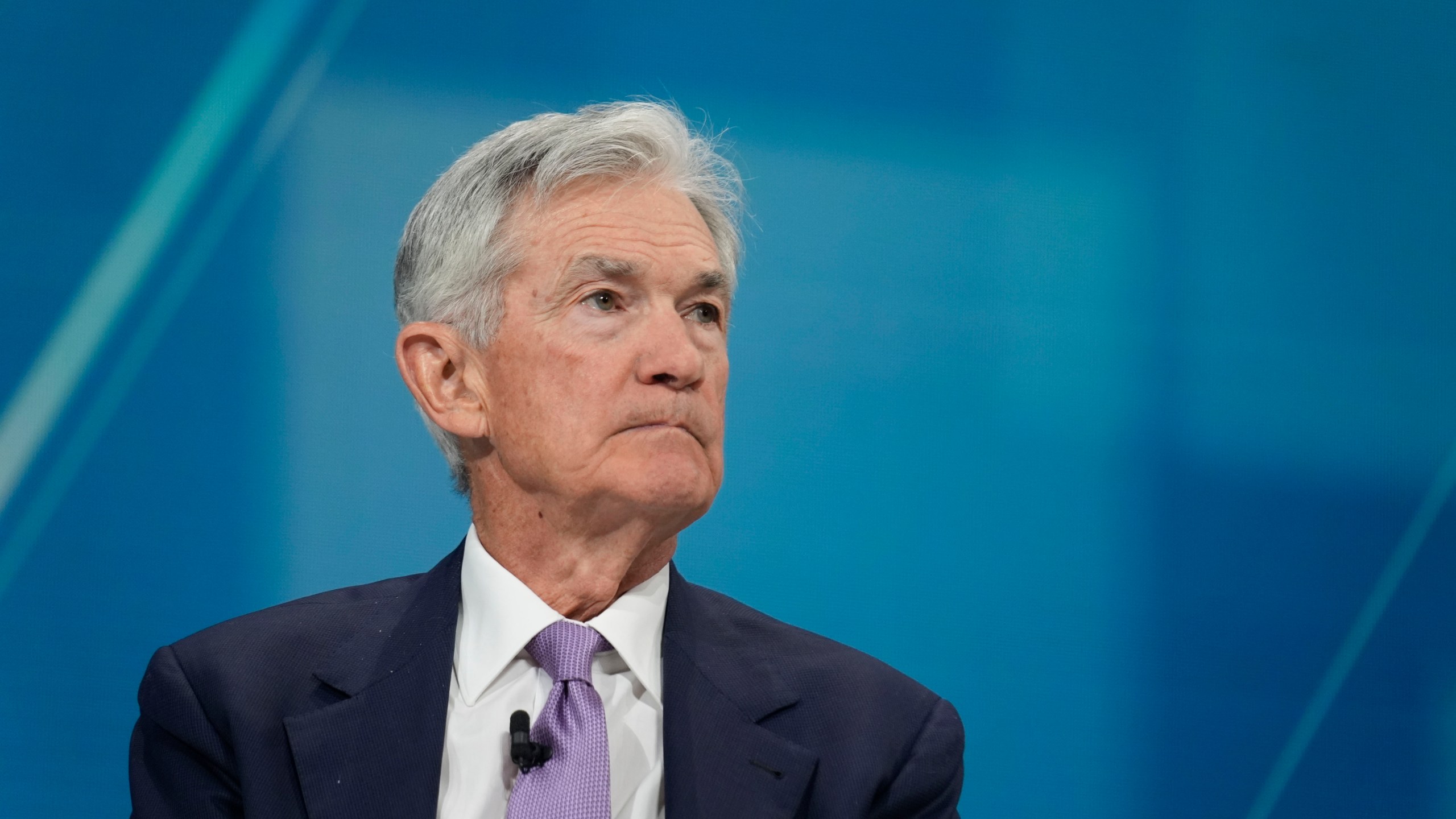 Federal Reserve chair Jerome Powell speaks at the DealBook Summit in New York, Wednesday, Dec. 4, 2024. (AP Photo/Seth Wenig)