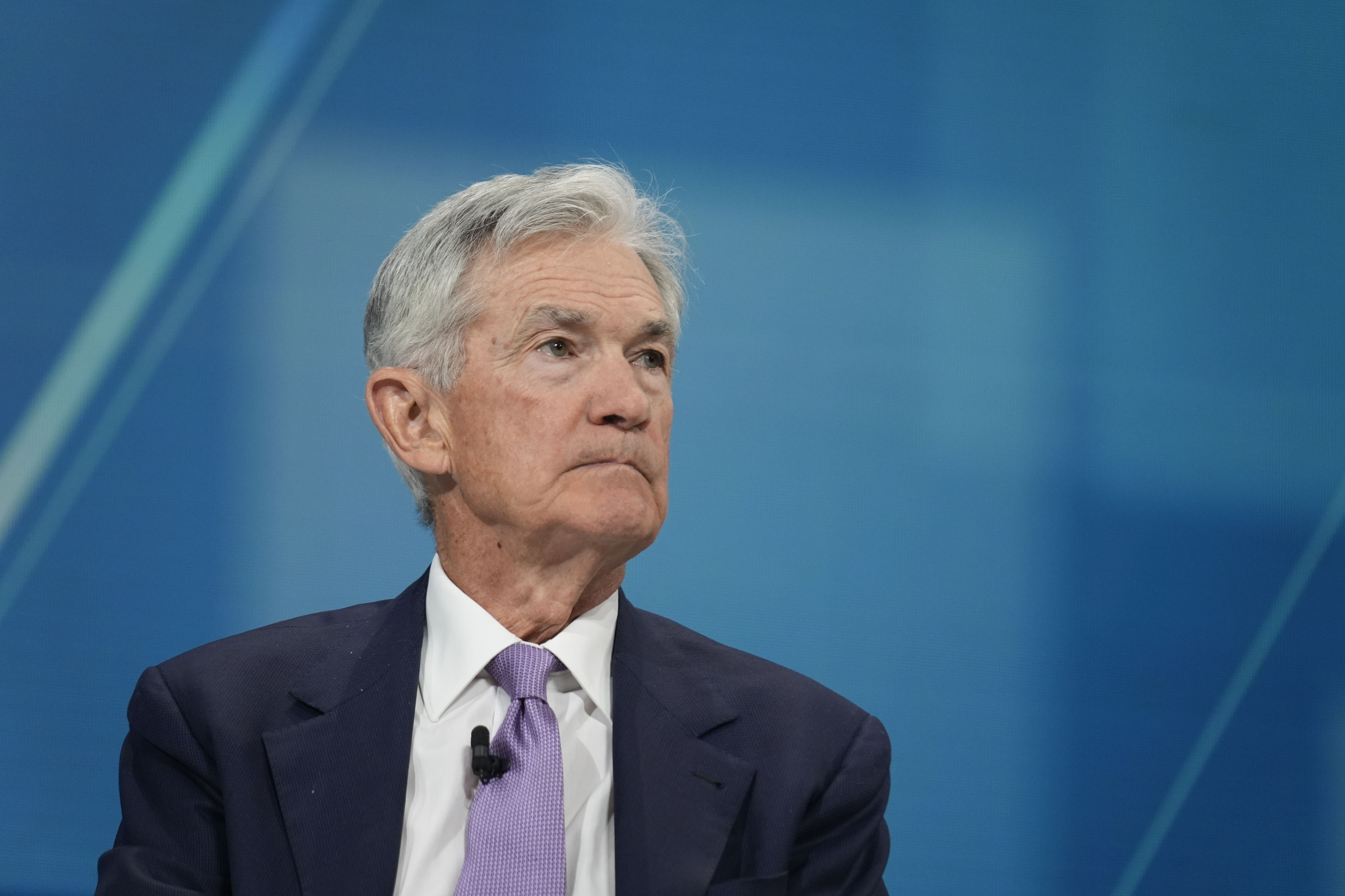 Federal Reserve chair Jerome Powell speaks at the DealBook Summit in New York, Wednesday, Dec. 4, 2024. (AP Photo/Seth Wenig)