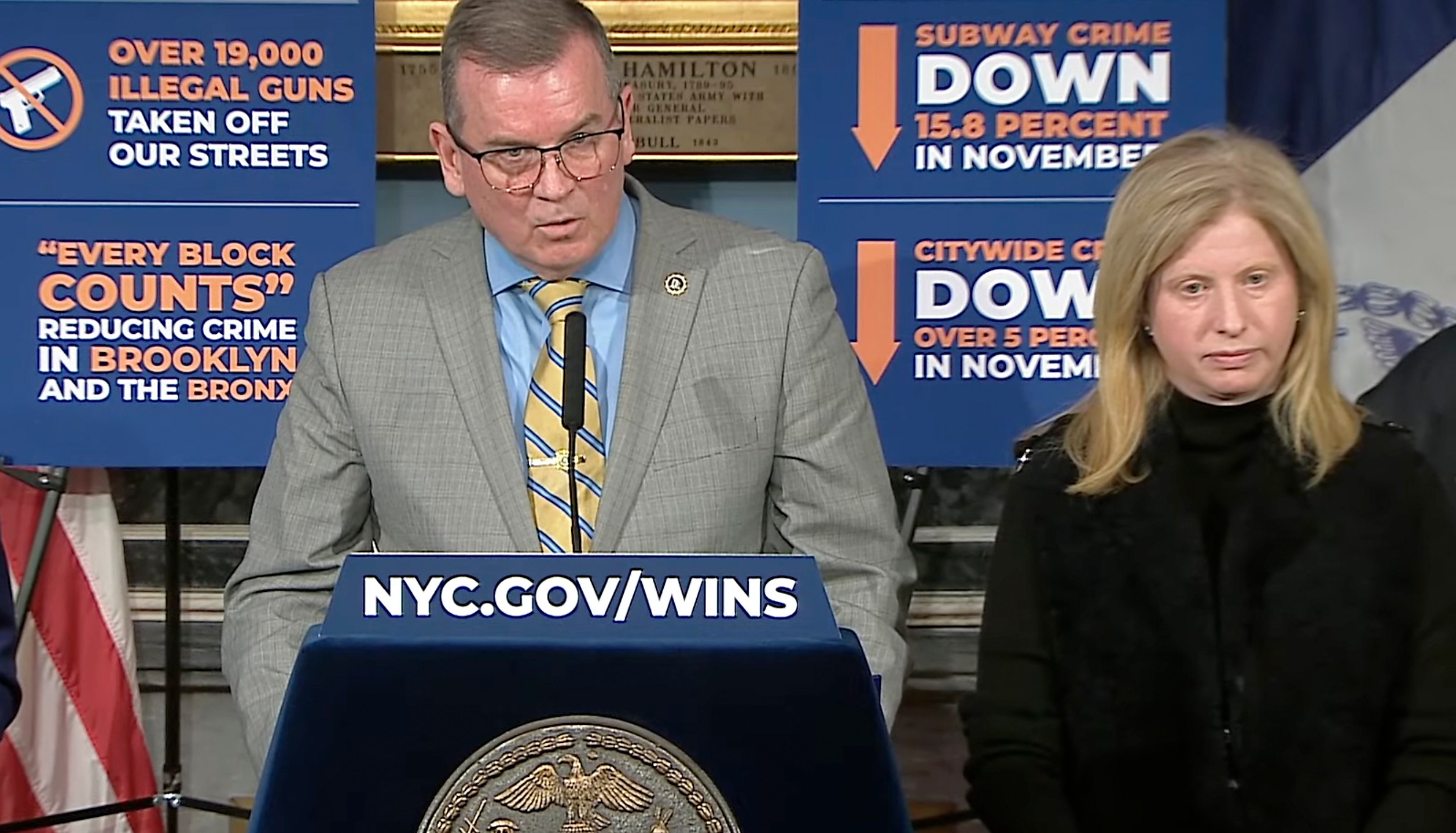 In this photo taken from video, New York Police chief of detectives Joseph Kenny answers questions during a news conference, Monday, Dec. 9, 2024, in New York. (New York City Mayor's Office via AP)