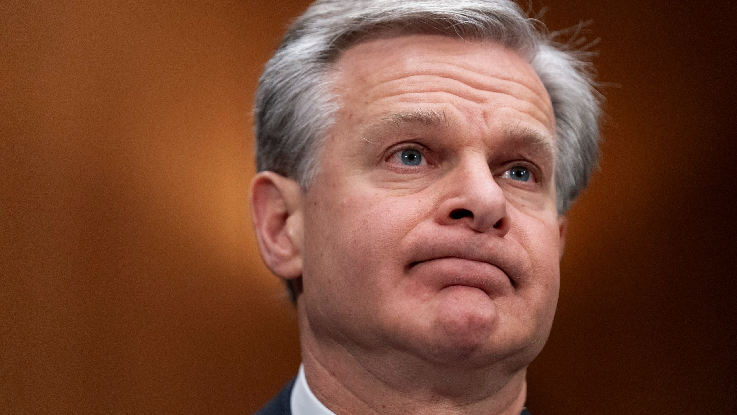 FILE - FBI Director Christopher Wray testifies during a Senate Homeland Security and Governmental Affairs Committee hearing Oct. 31, 2023, on Capitol Hill in Washington. (AP Photo/Stephanie Scarbrough, File)