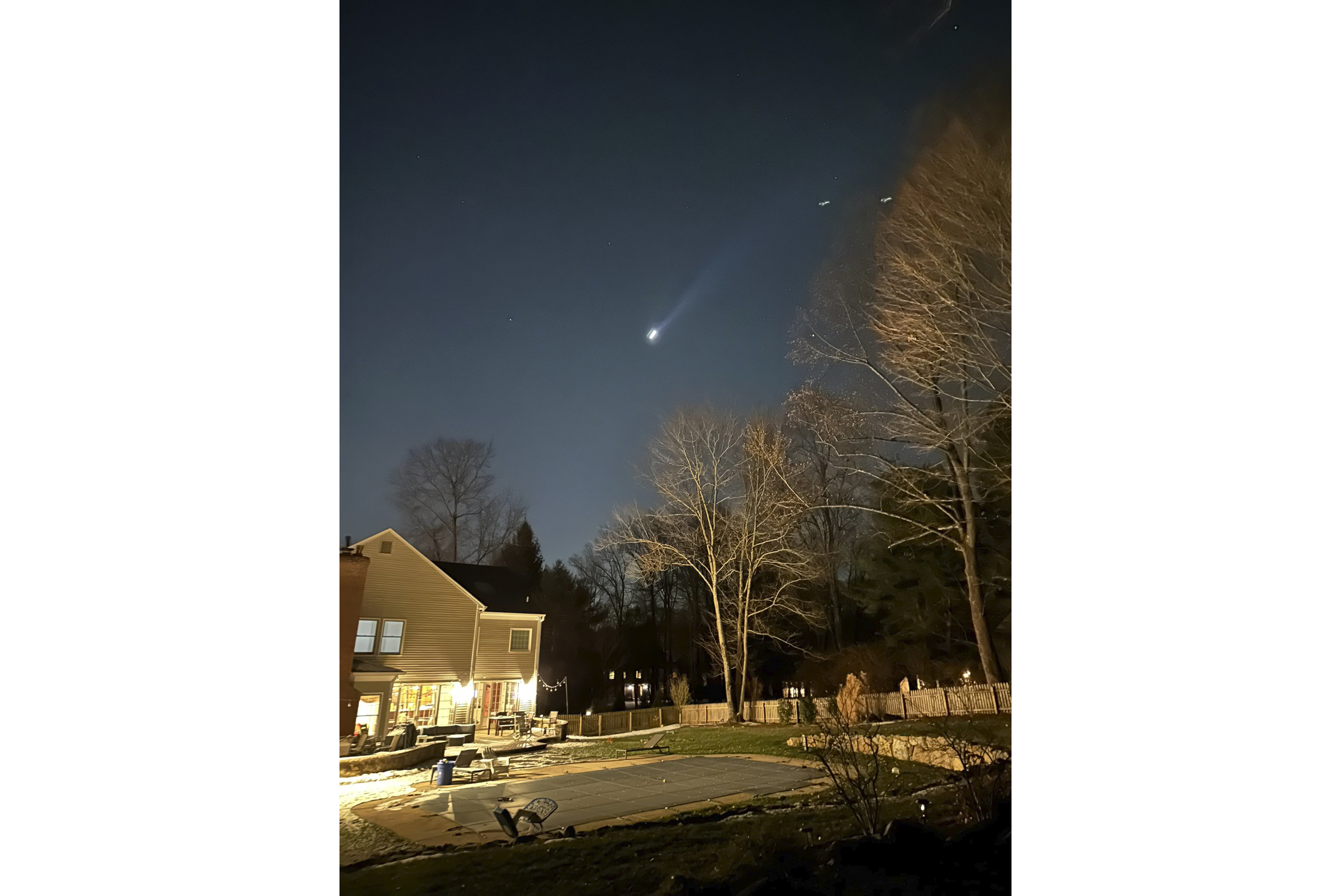 Multiple drones are seen over Bernardsville, N.J., Dec. 5, 2024 (Brian Glenn/TMX via AP)